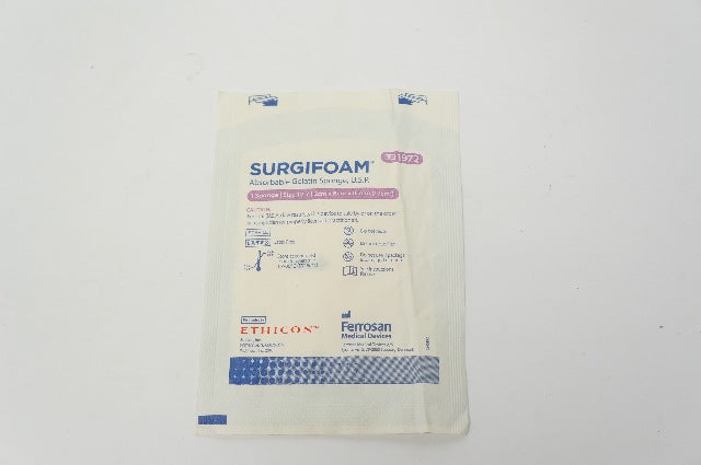 Ethicon 1972 SURGIFOAM Absorbable Gelatin Sponge, Size 12-7, 2 x 6 x 0.7cm (x)