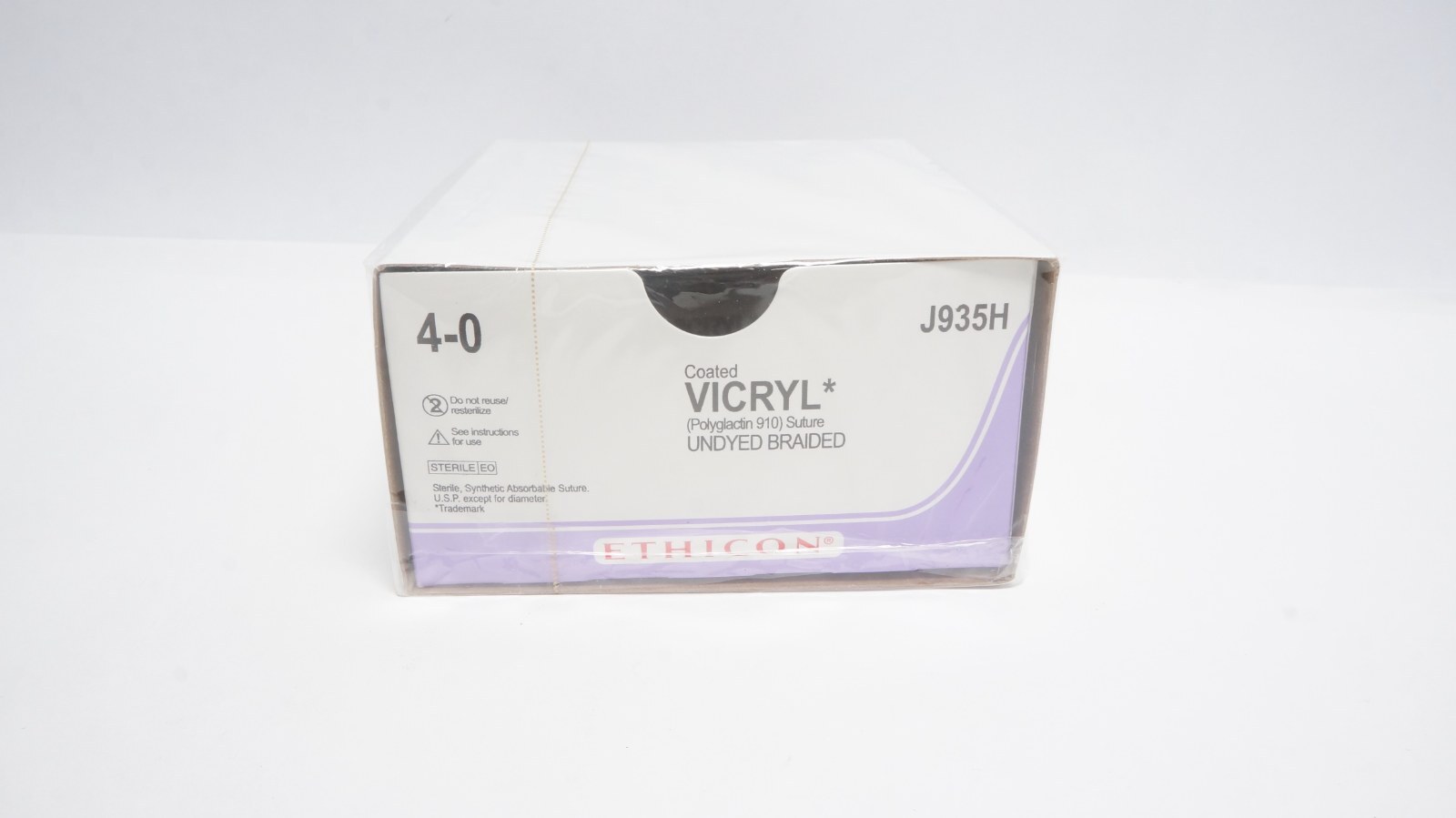 Ethicon J935H Coated VICRYL Sutures 4-0 Undyed 27" PS-1