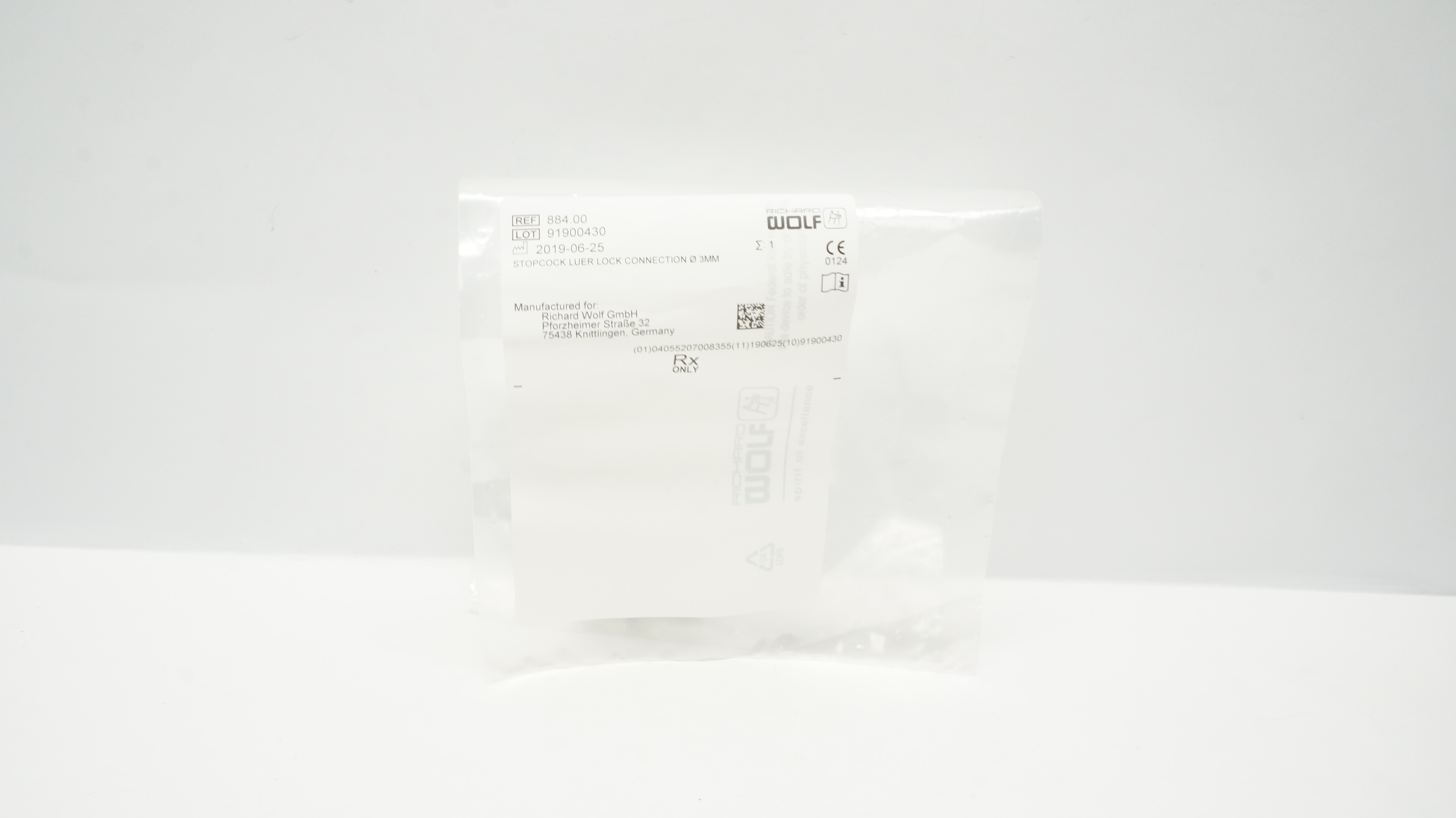 Richard Wolf 884.00 Stopcock with Luer Lock Connector, 3mm