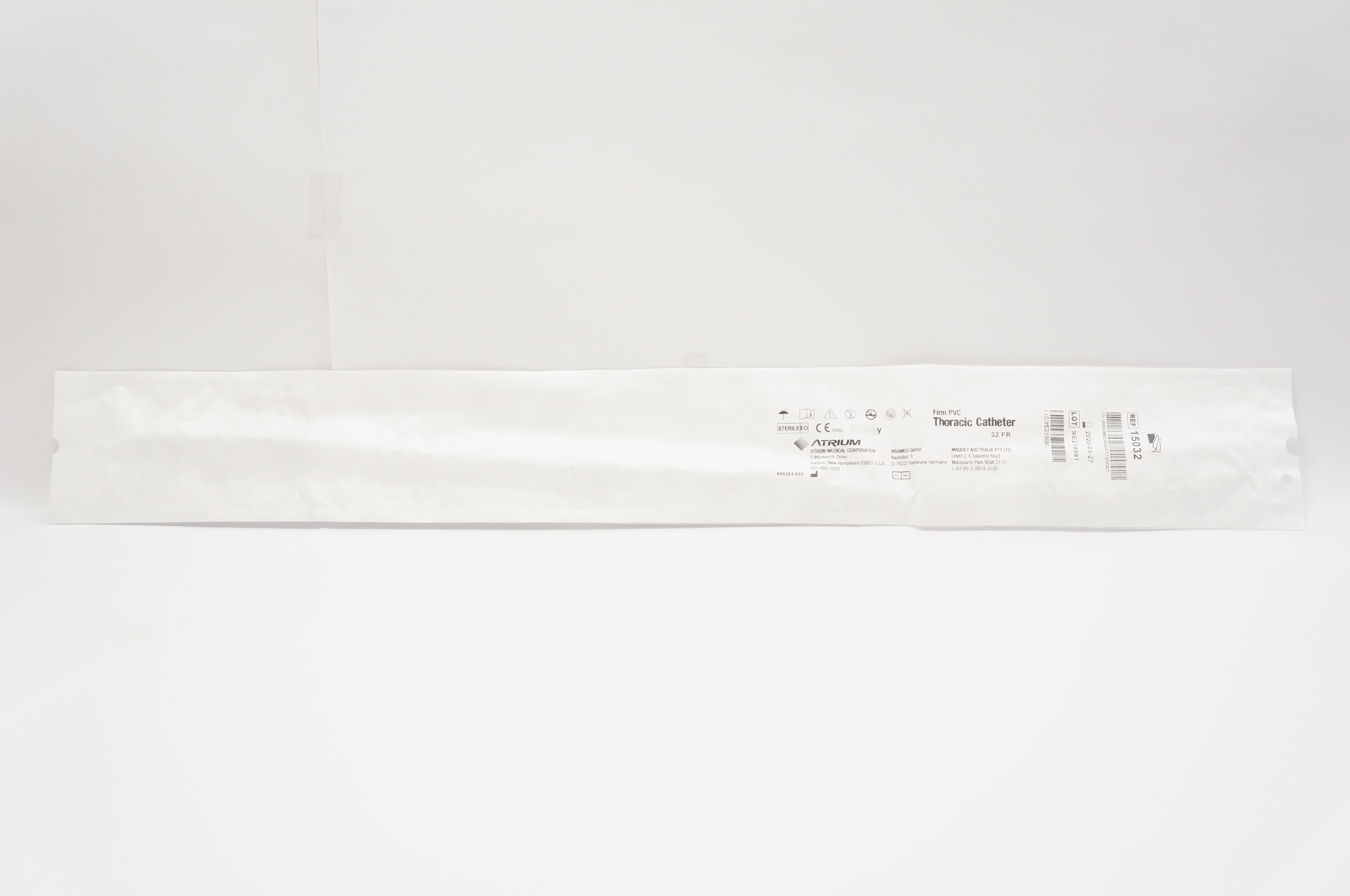 Atrium 15032 Firm PVC Thoracic Cath. Sterile, 32 Fr (x)