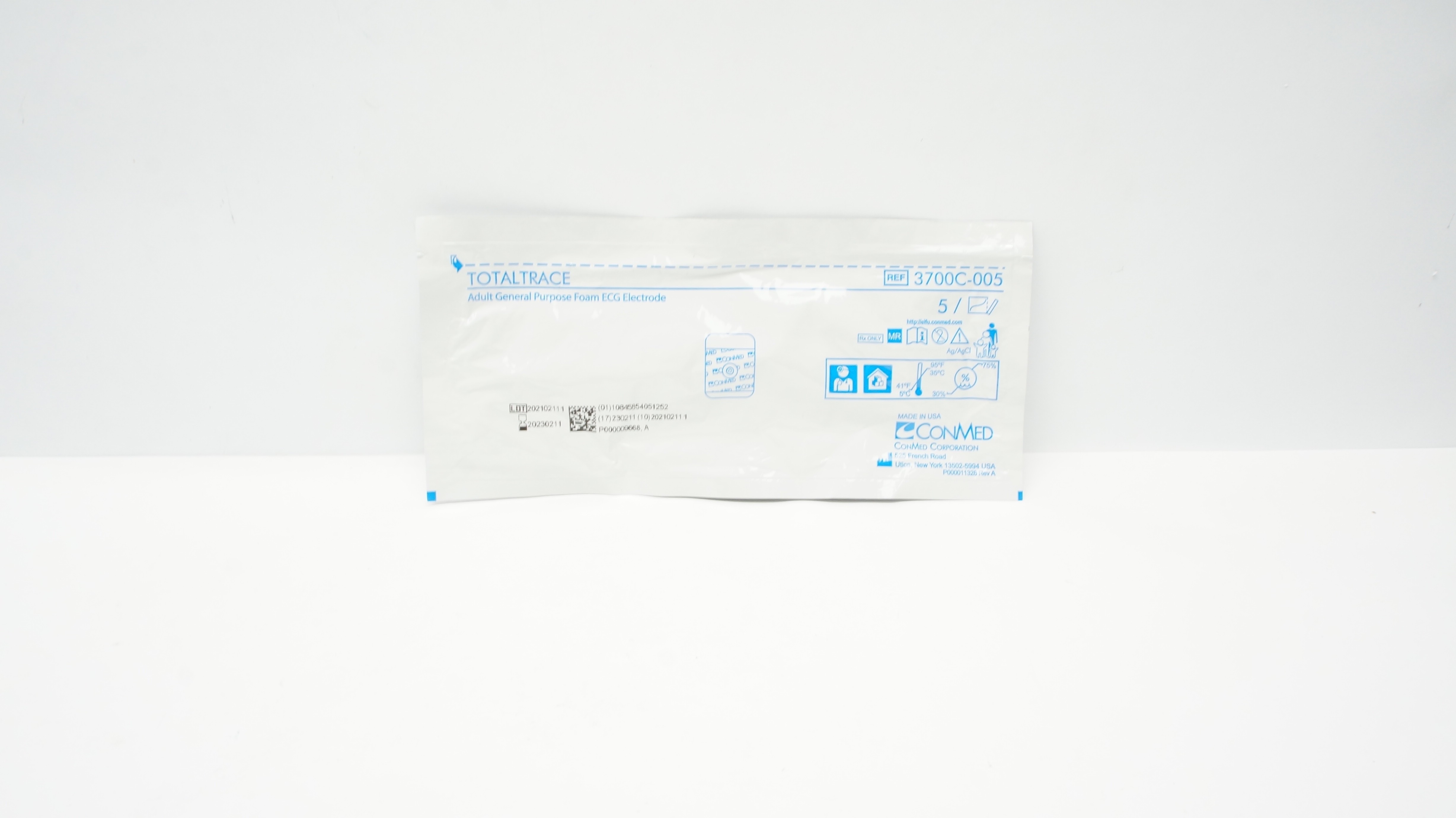 ConMed 3700C-005 Totaltrace Adult General Purpose Foam ECG Electrode-Pack of5(x)