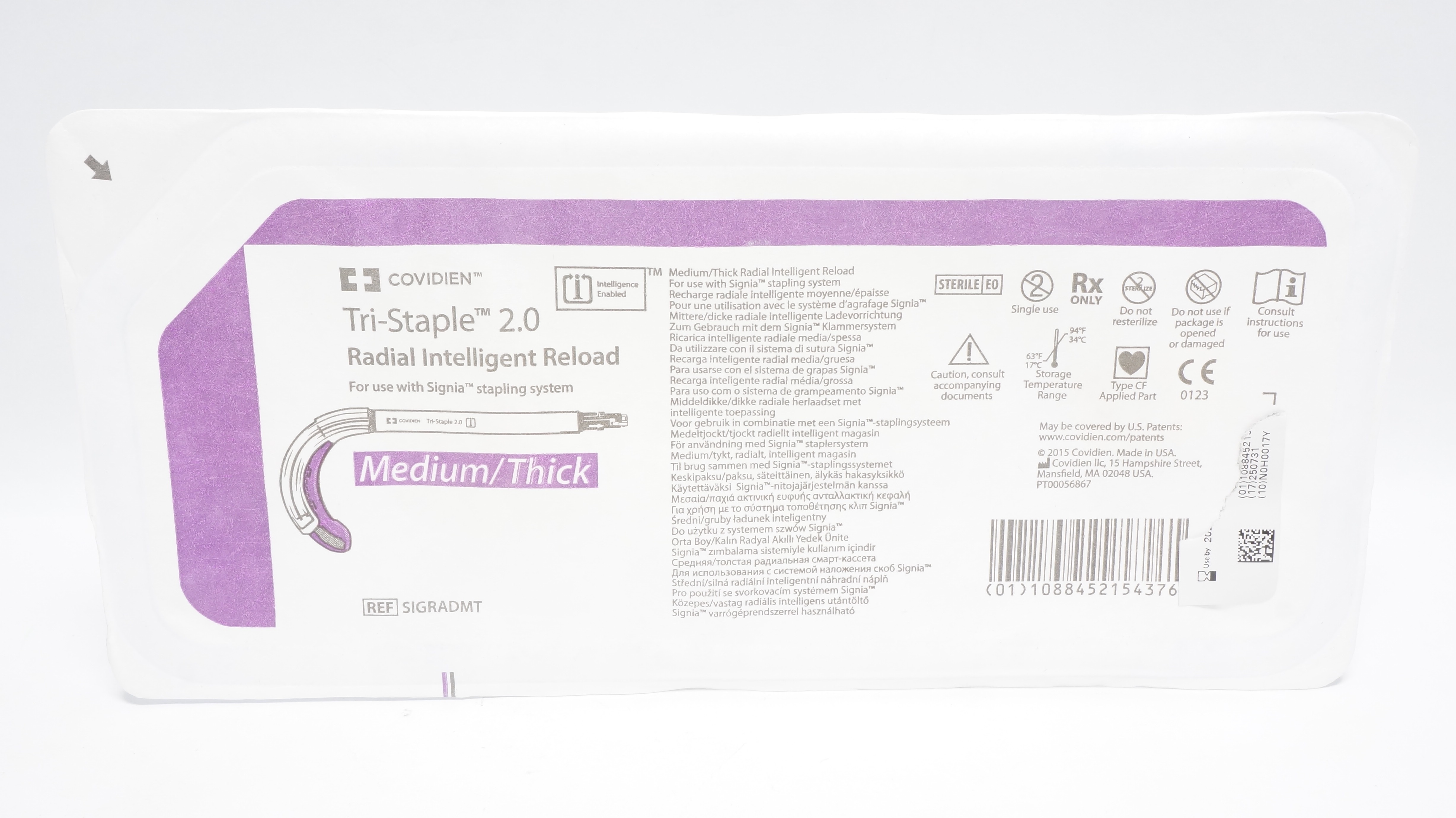 Covidien SIGRADMT Tri-Staple 2.0 Radial Intelligent Reload, Medium/Thick