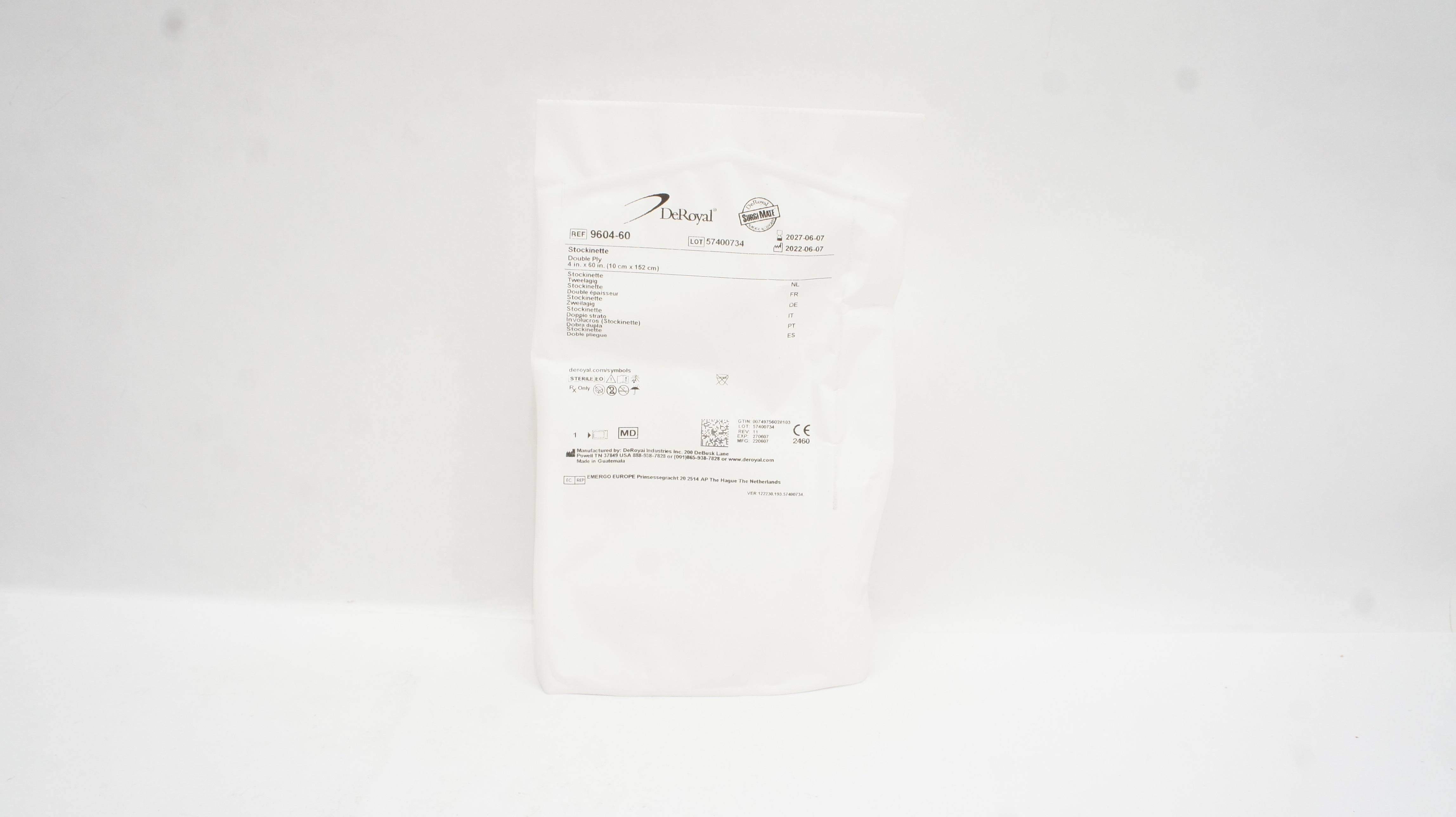 DeRoyal 9604-60 Stockinette Double Ply 4 x 60inch