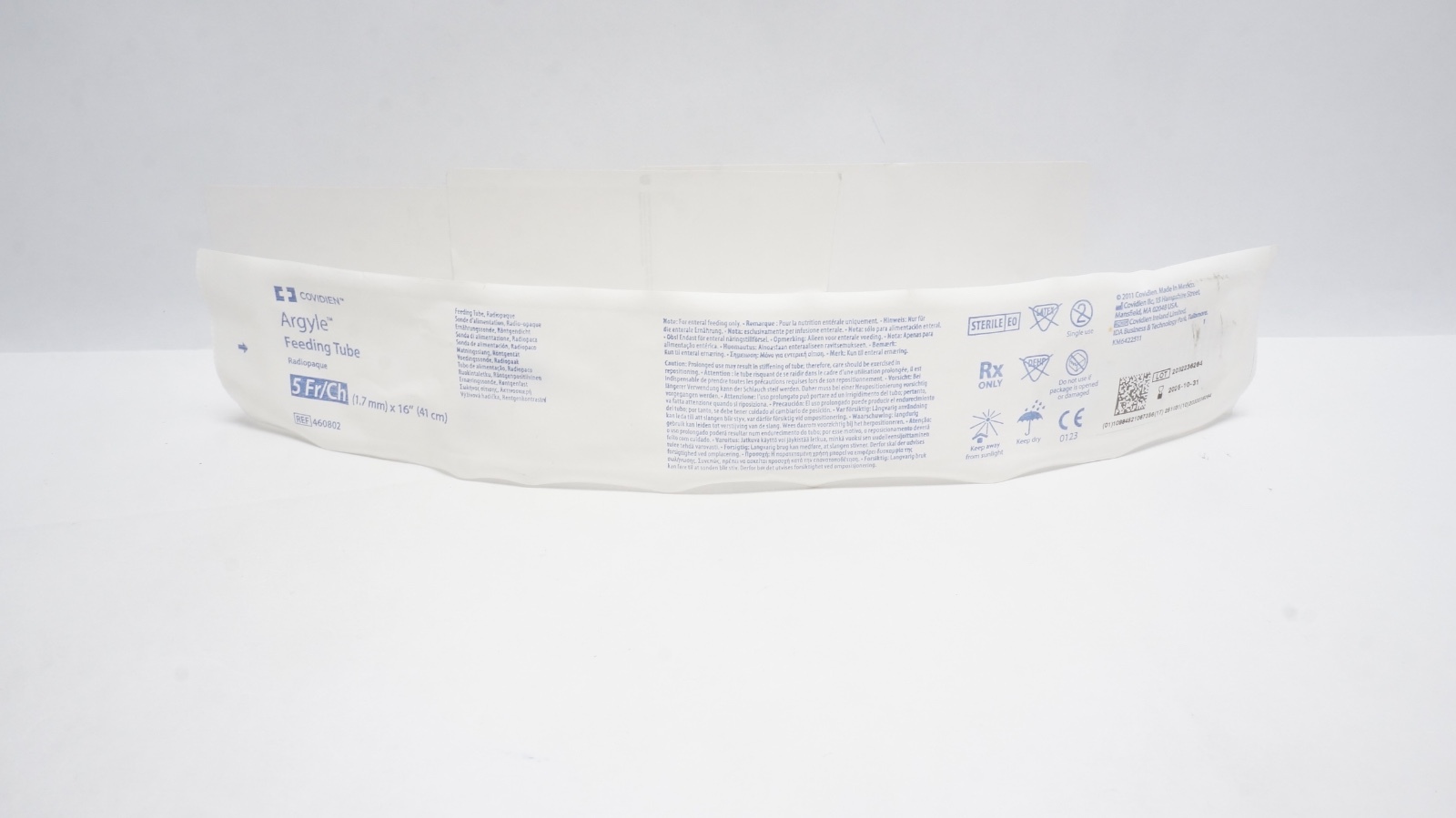 Covidien 460802 Argyle Feeding Tube 5 Fr/Ch 16in Radiopaque
