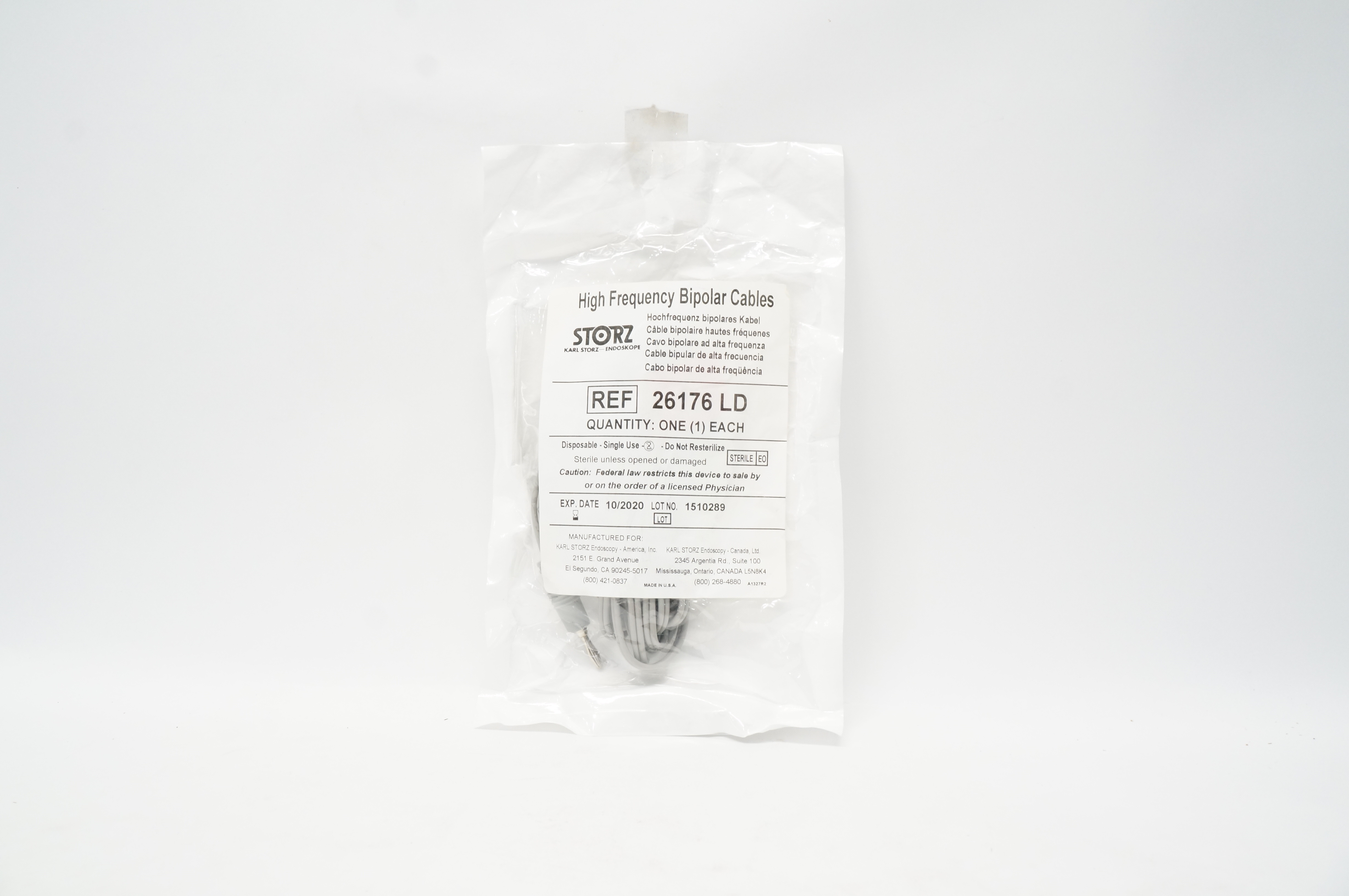 Karl Storz 26176 LD High Frequency Bipolar Cables (x)