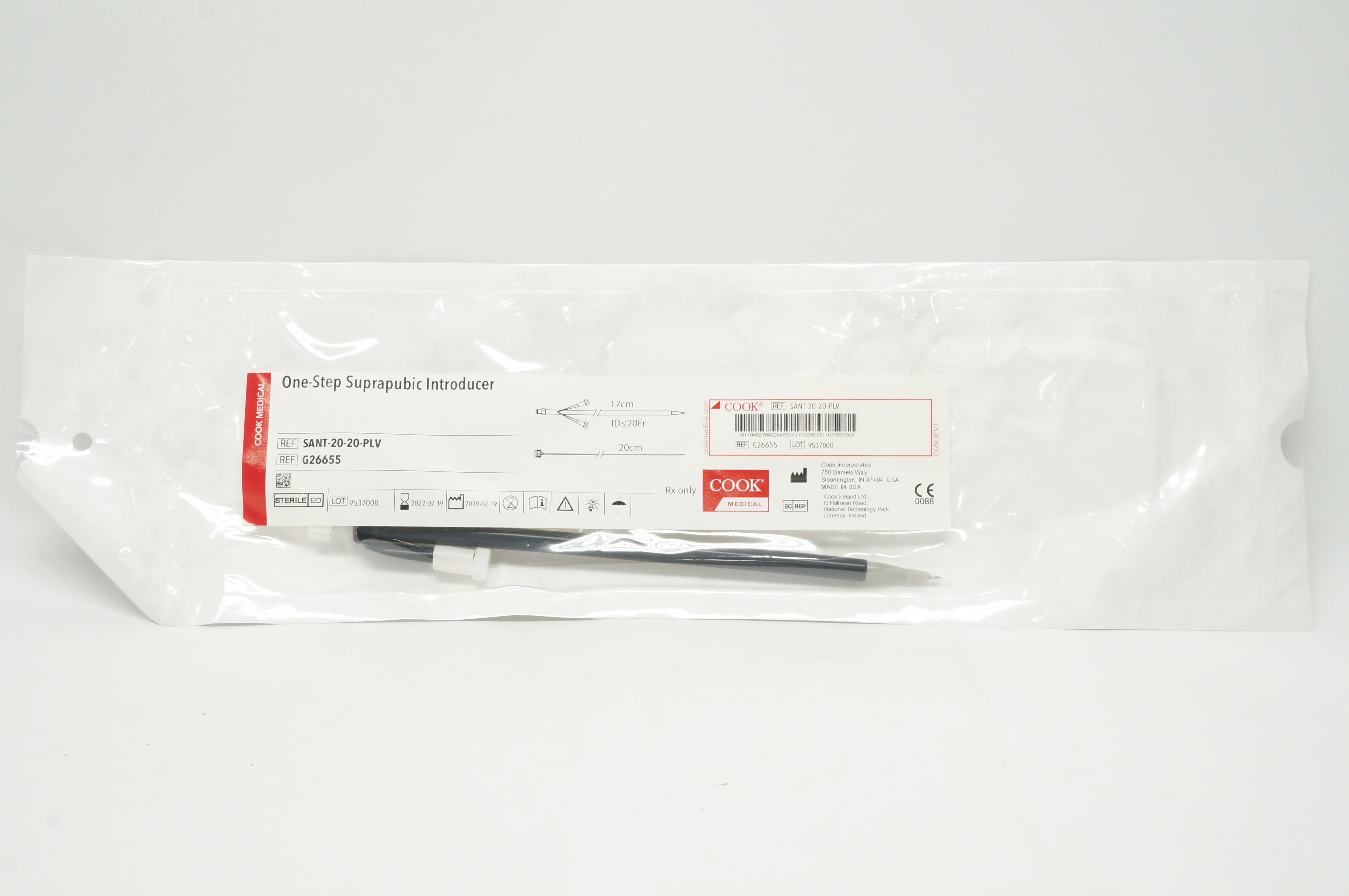 Cook Medical G26655 One-Step Suprapubic Introducer 17cm ID≤20Fr x 20cm