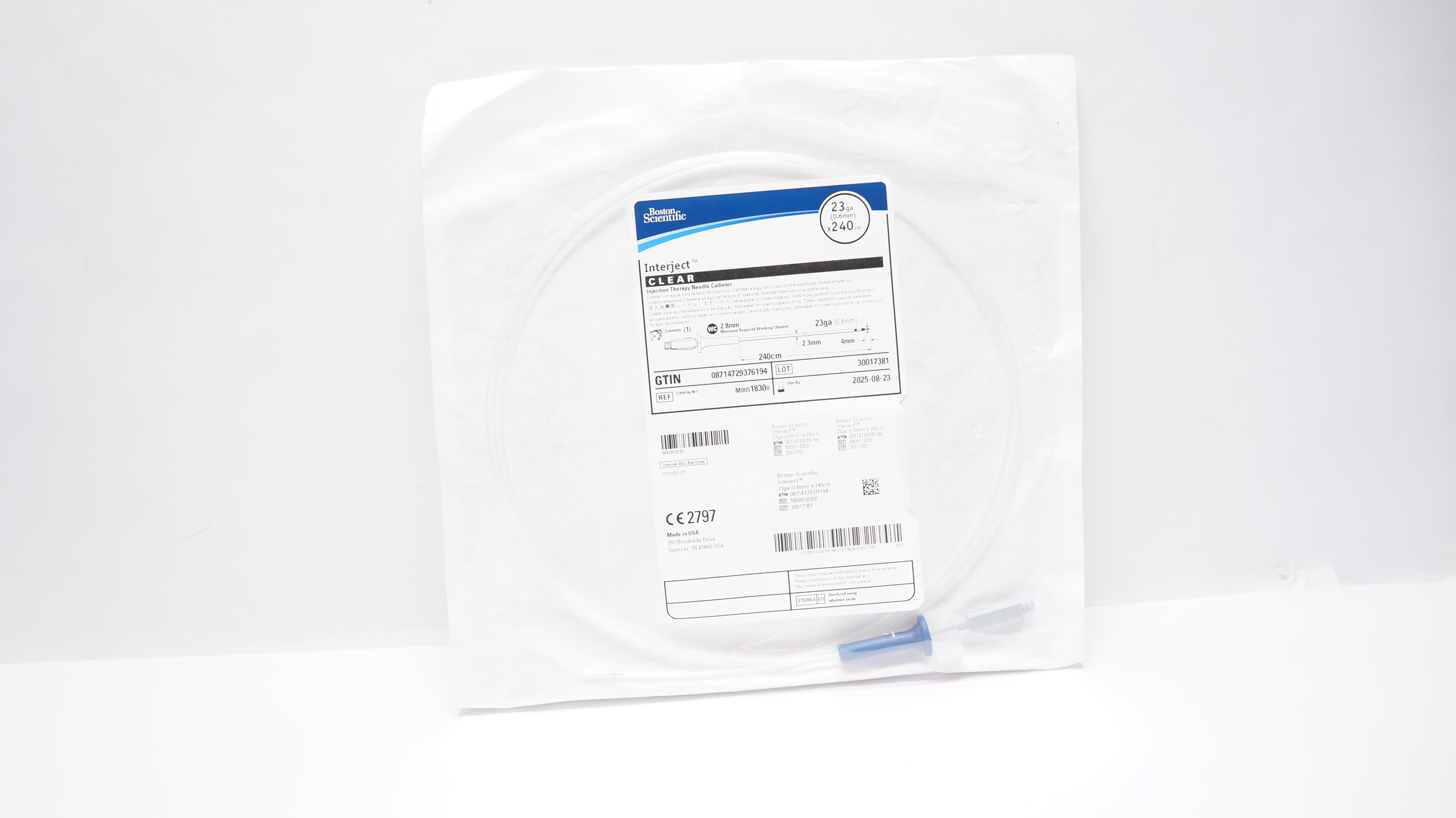 Boston Scientific 1830 Interject Injection Therapy Ndle. Cath. 23Ga x 240cm