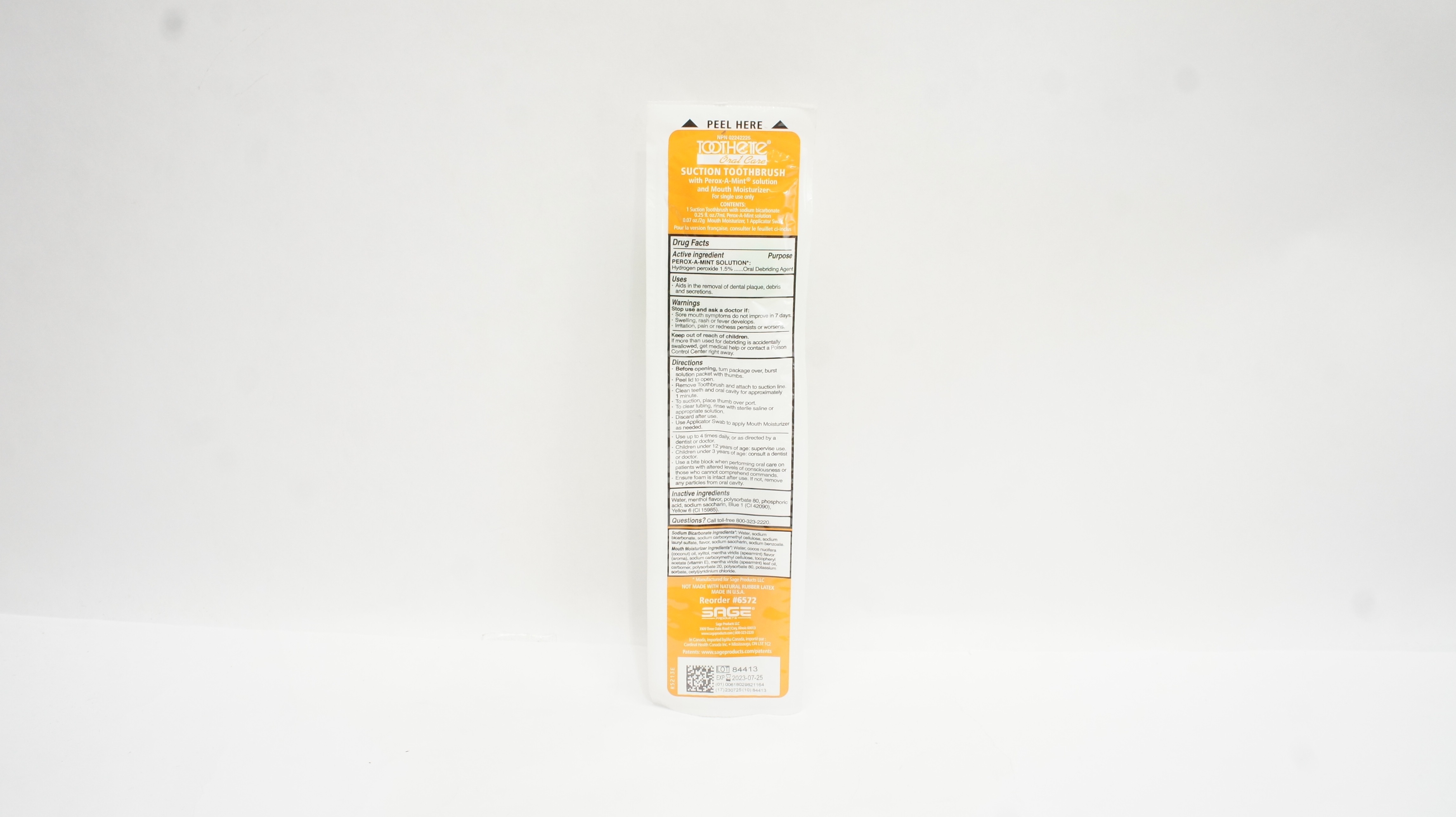 Cardinal Health 6572 Sage Toothette Suction Toothbrush 7ml (x)