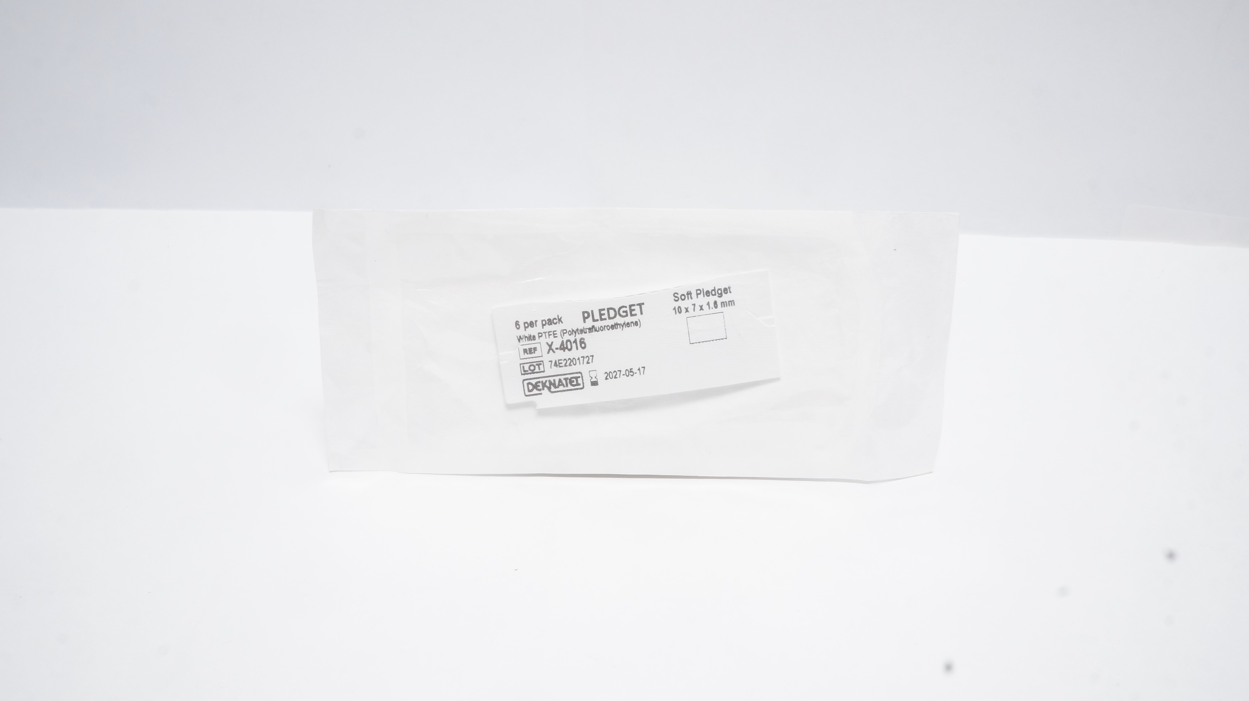 Teleflex X-4016 Daknatel Soft Pladget 10 x 7 x16mm, White PTFE - Pack of 6