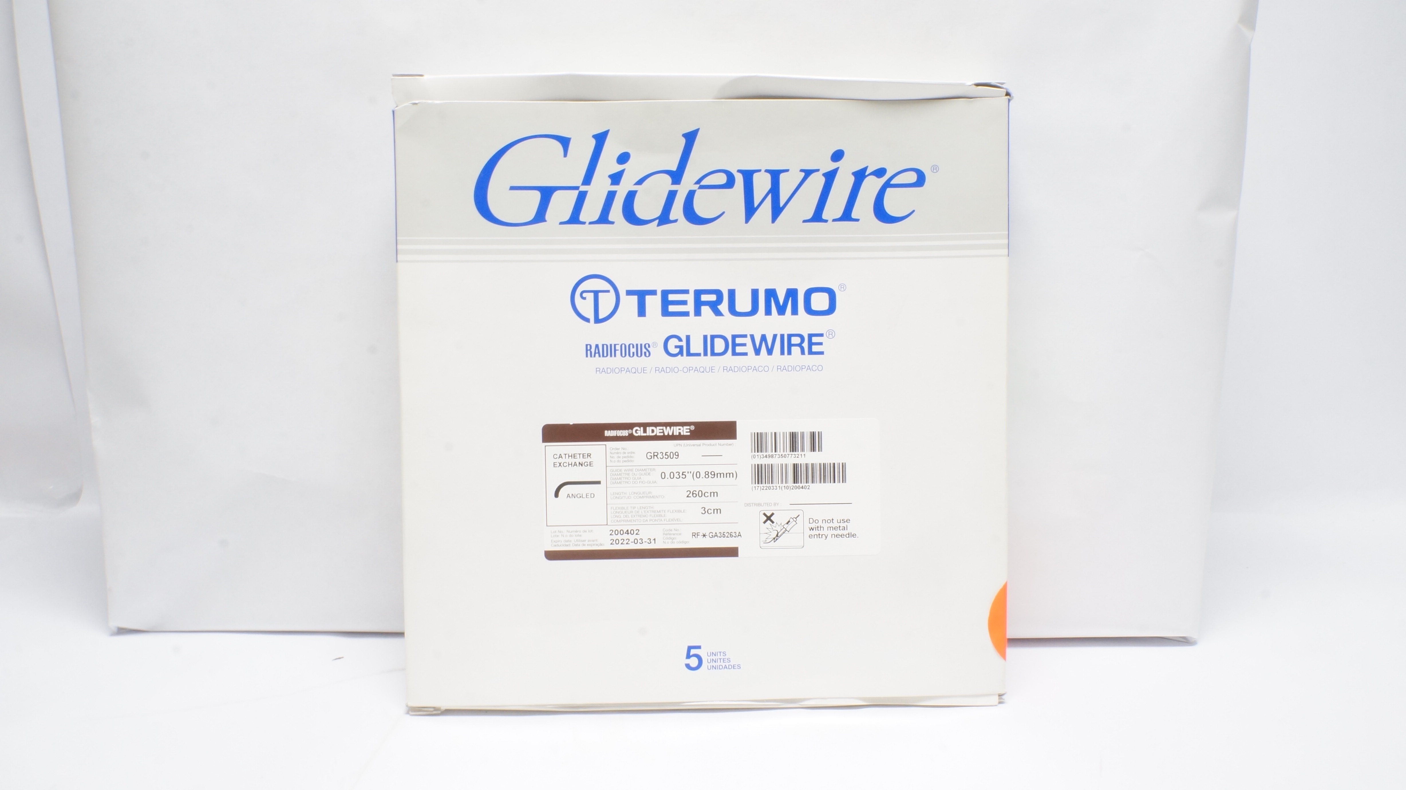 Terumo RF*GA35263A Glidewire Angled Cath. Exchange .035in.x 260cm (x) - Box of 3