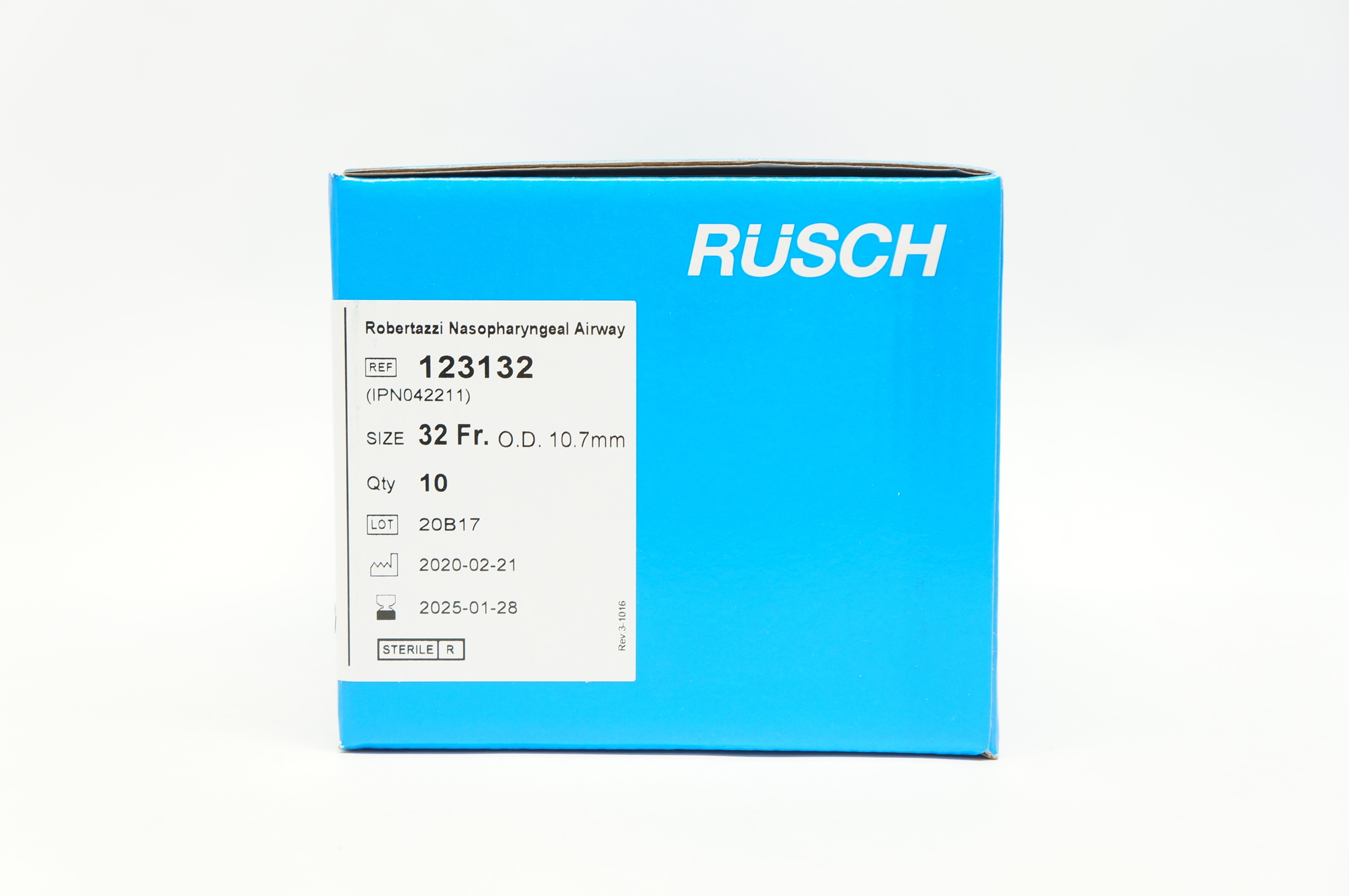 Teleflex 123132 Rusch Robertazzi Nasopharyngeal Airway 32Fr OD 10.7mm -Box of 10