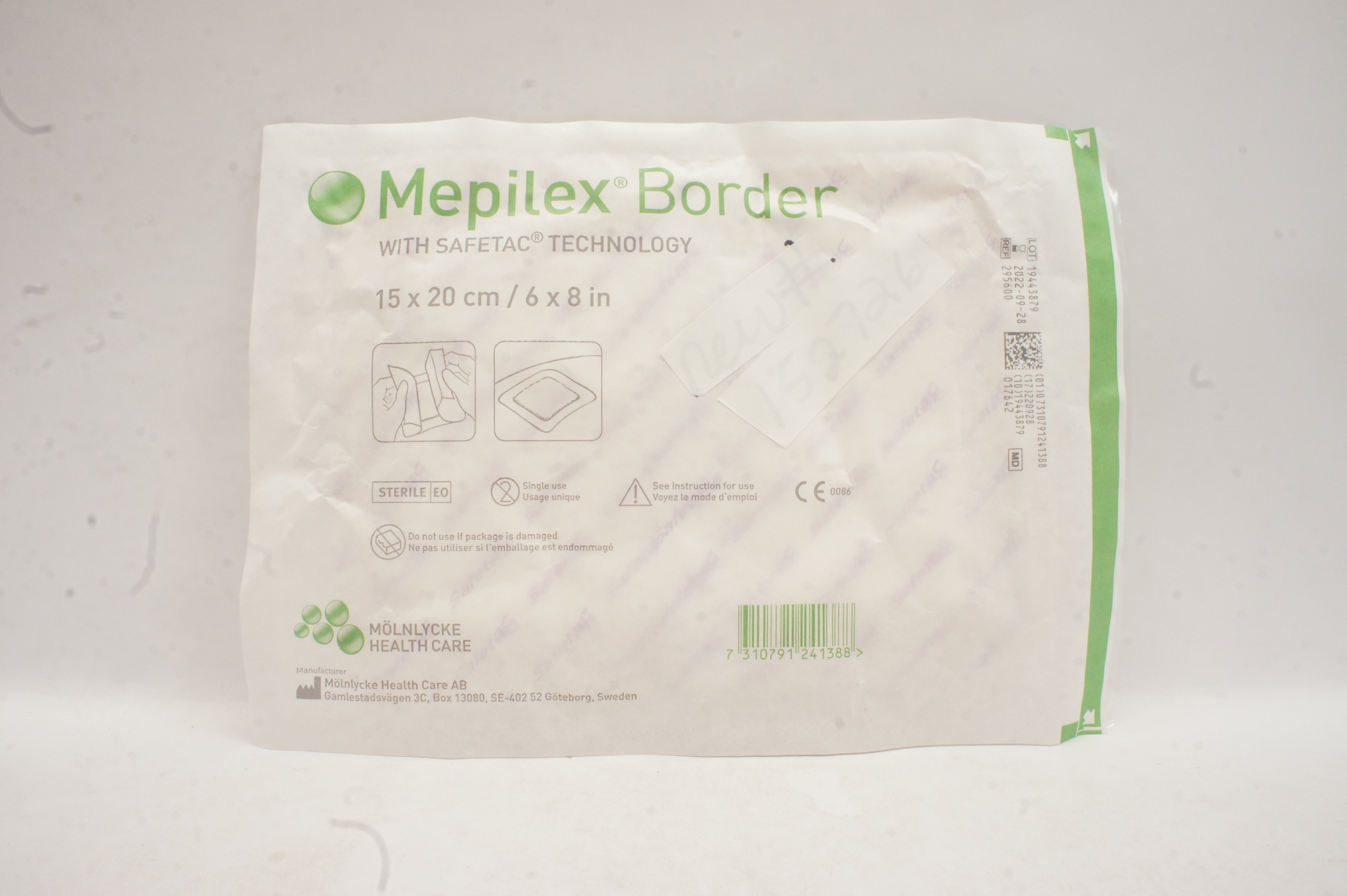 Molnlycke Healthcare 295600 Mepilex Border with Safetac Technology 6x8inch