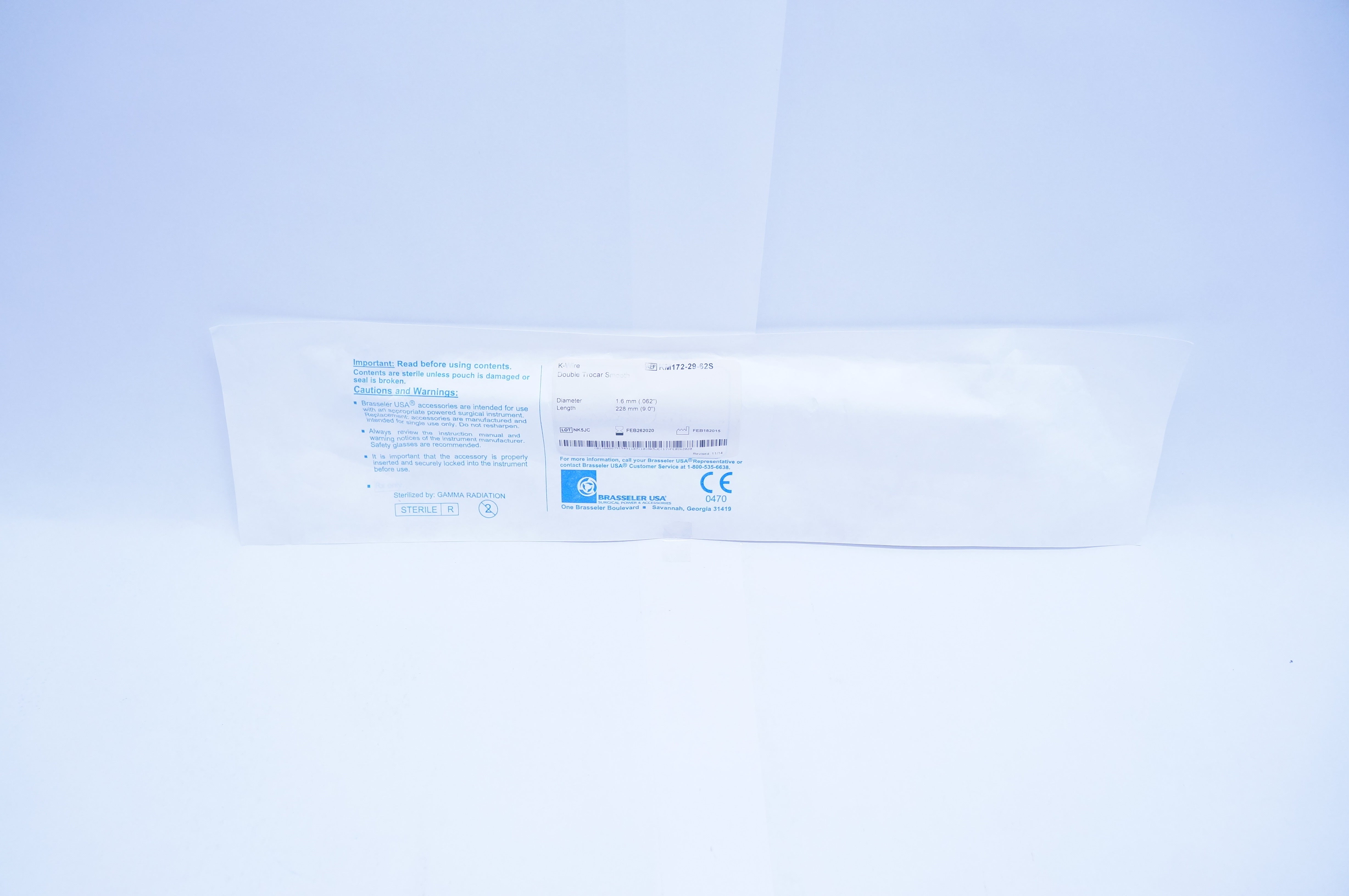 Brasseler USA KM172-29-62S K-Wire Duble Trocar Smooth 1.6 x 228mm (x)