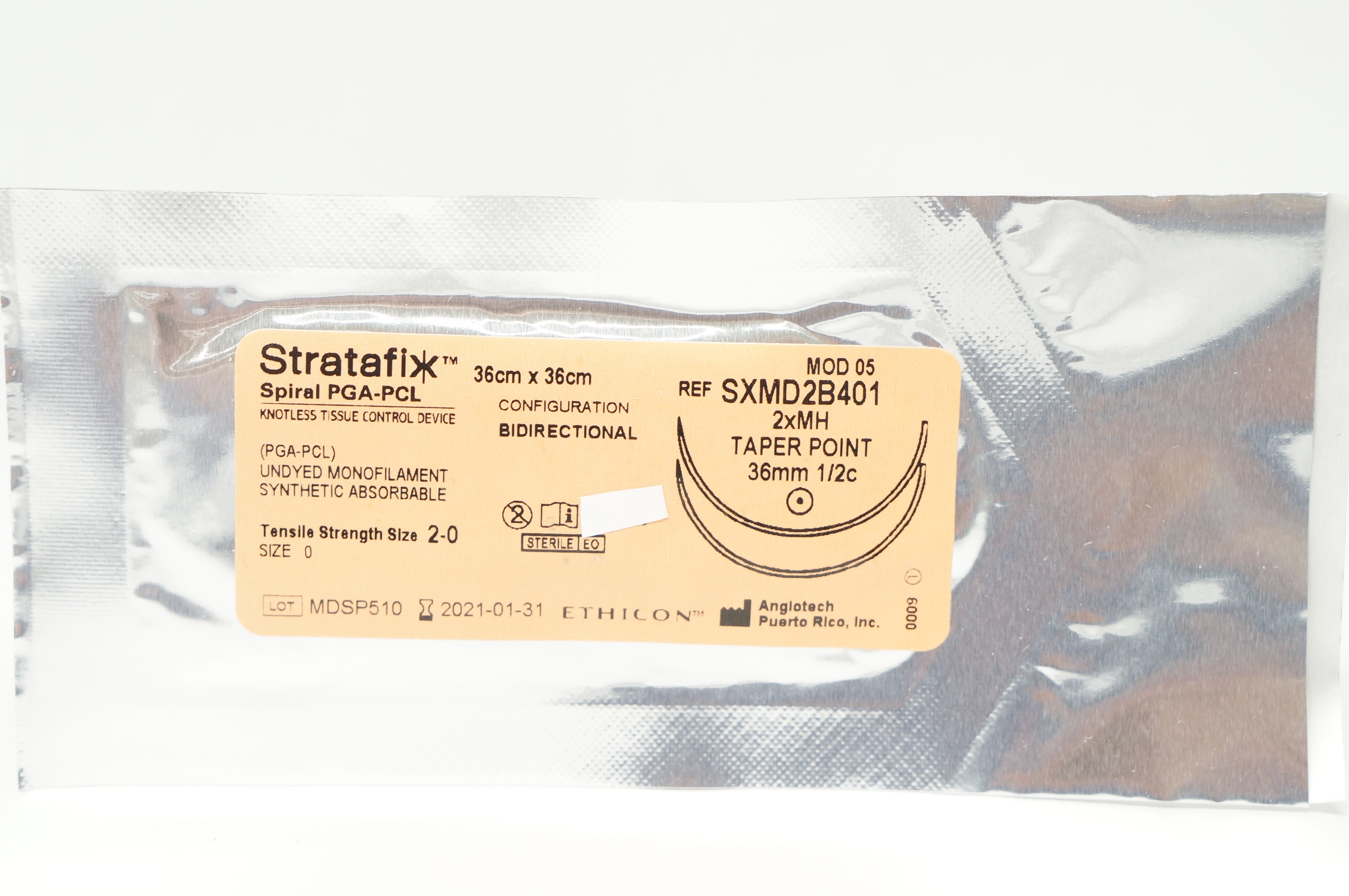 Ethicon SXMD2B401 2-0 Stratafix 2xMH, 36mm 1/2c Taper Point, 36cm x 36cm (x)