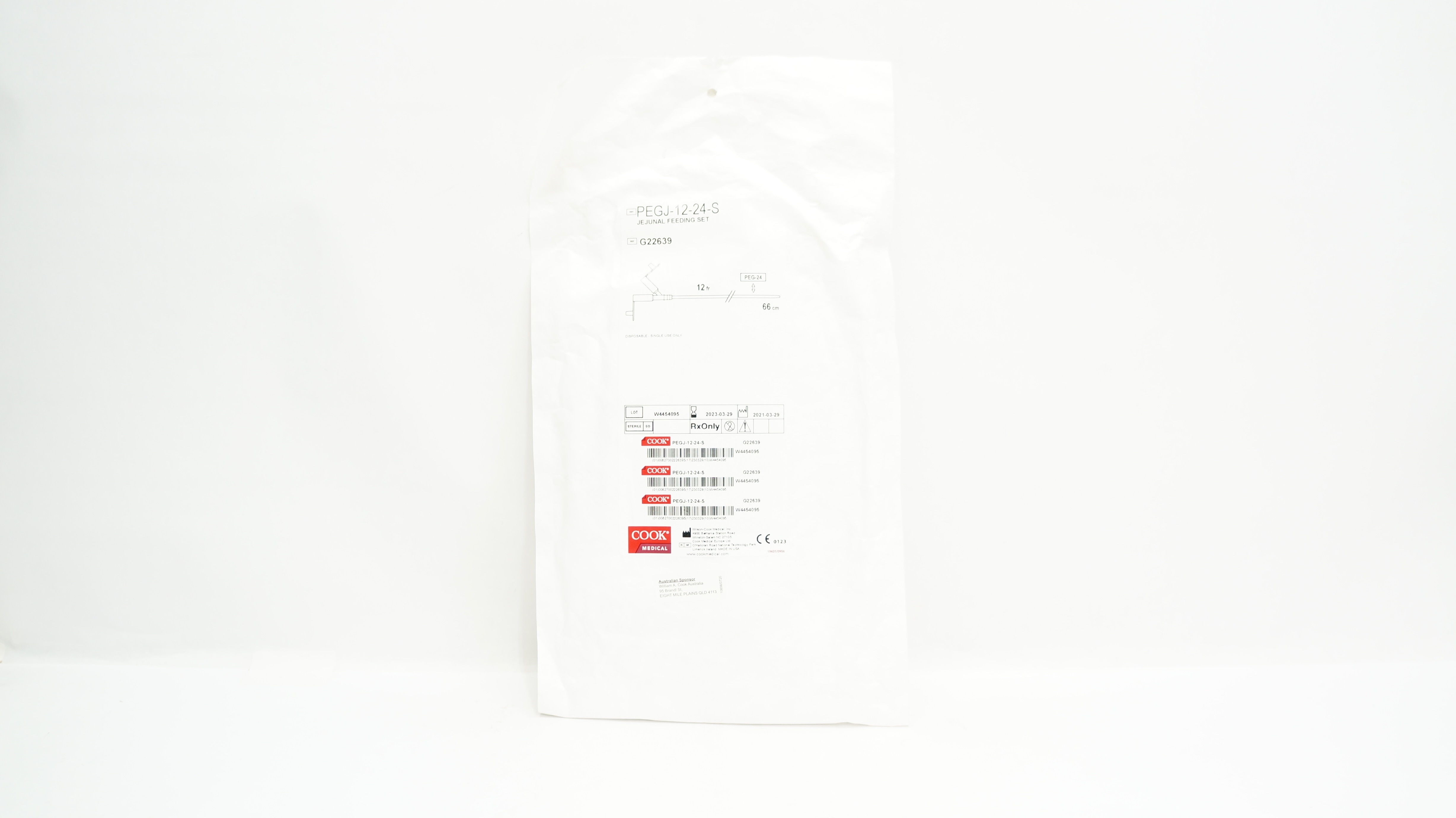 Cook Medical G22639 Jejunal Feeding Set 12Fr x 66cm (x)