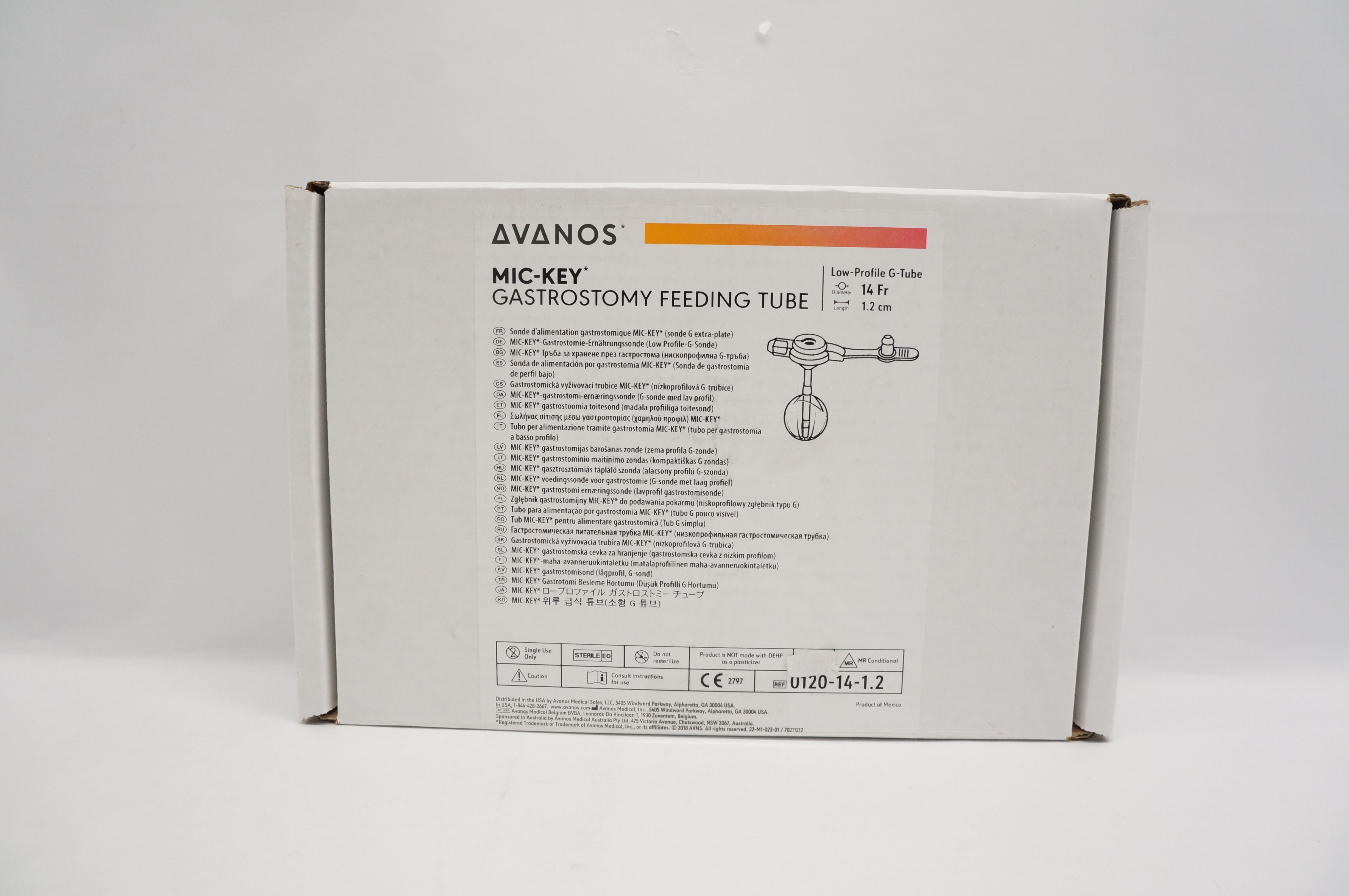 Avanos 0120-14-1.2 MIC-KEY Gastrostomy Feeding Tube 14Fr x 1.2cm (x)