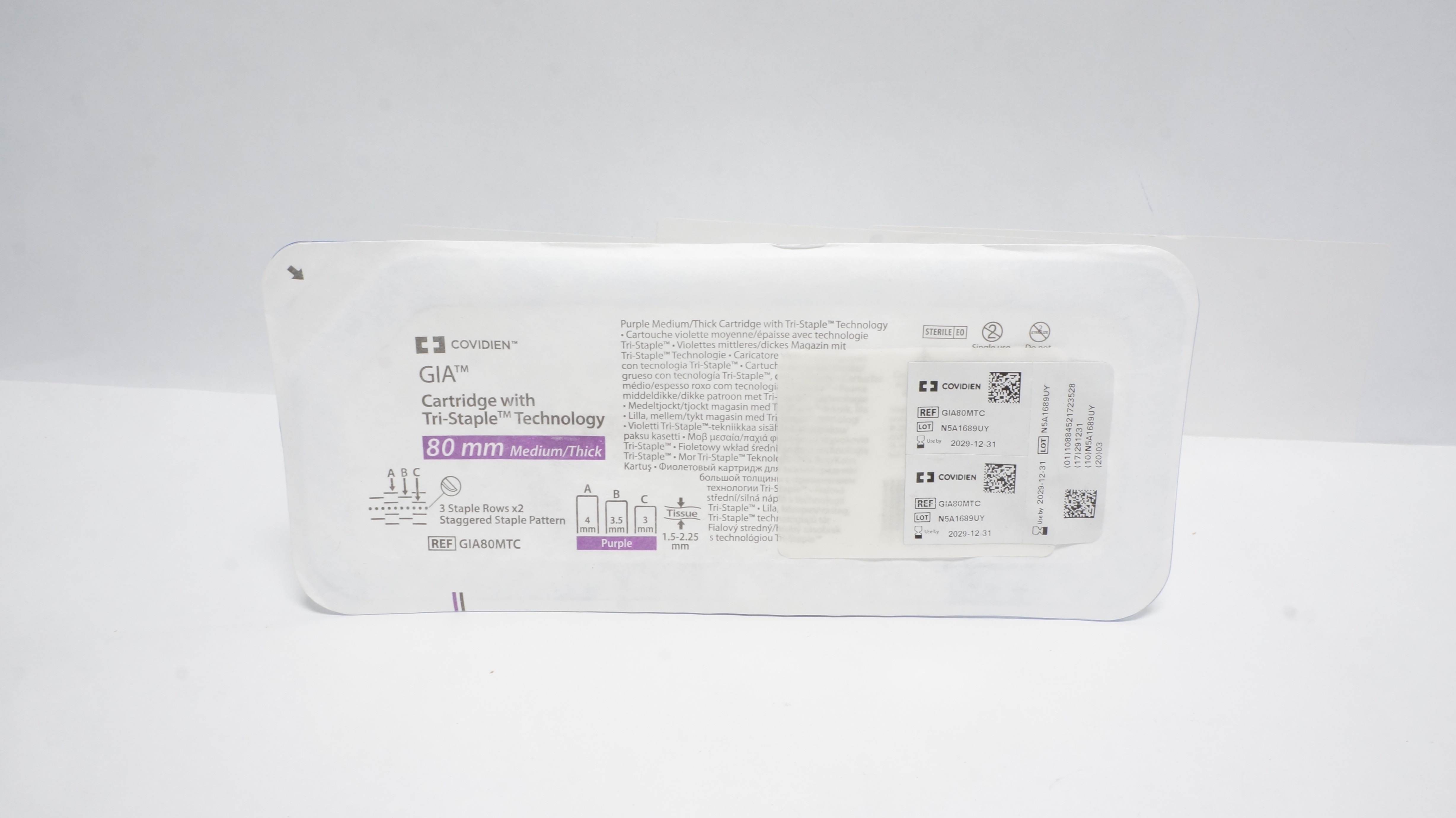 Covidien GIA80MTC GIA Cartridge W/Tri-Staple Technology 80mm Medium/Thick,Purple