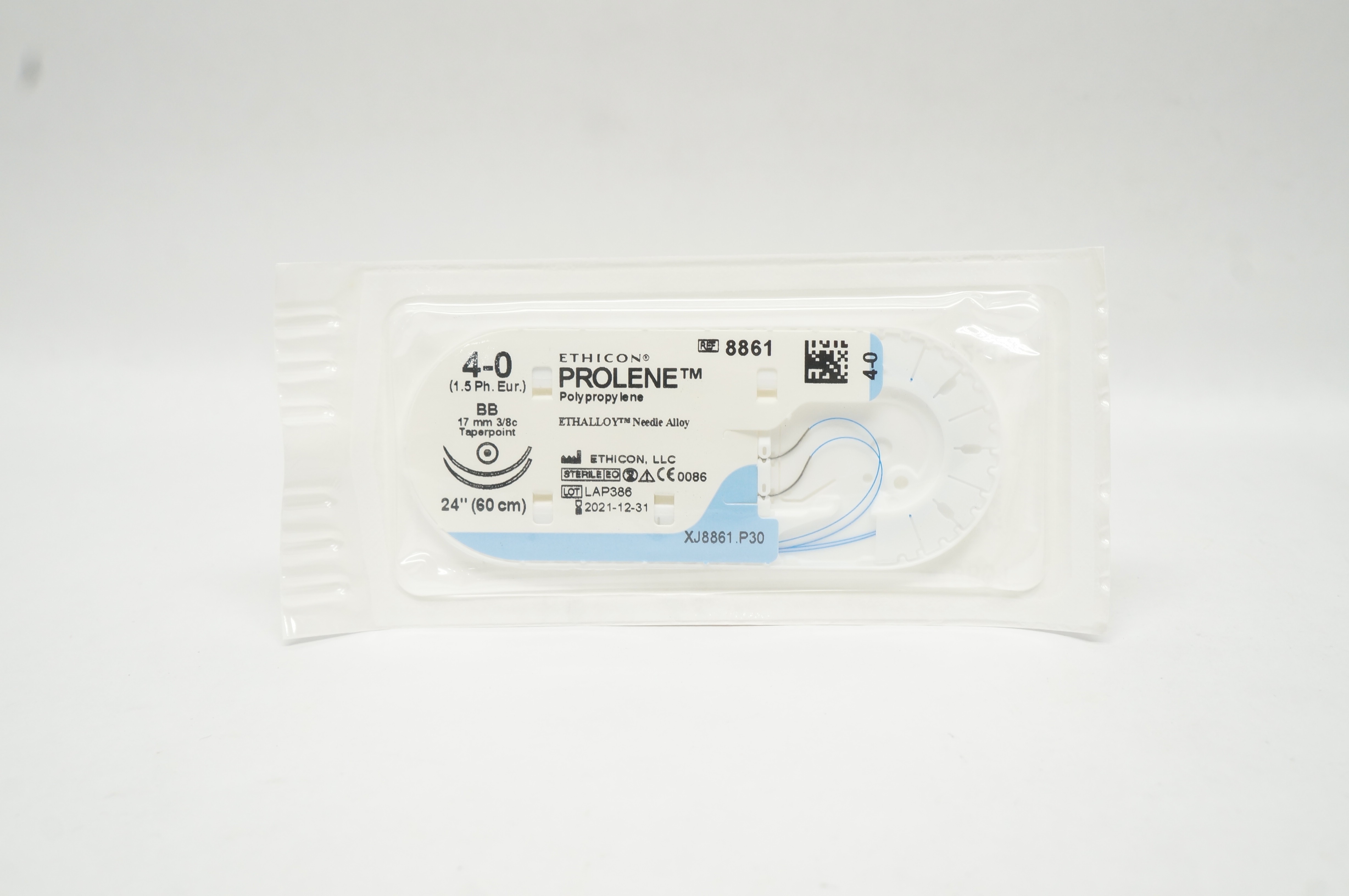 Ethicon 8861 4-0 Prolene Polypropylene Stre BB 17mm 3/8c Taper 24 inch (x)