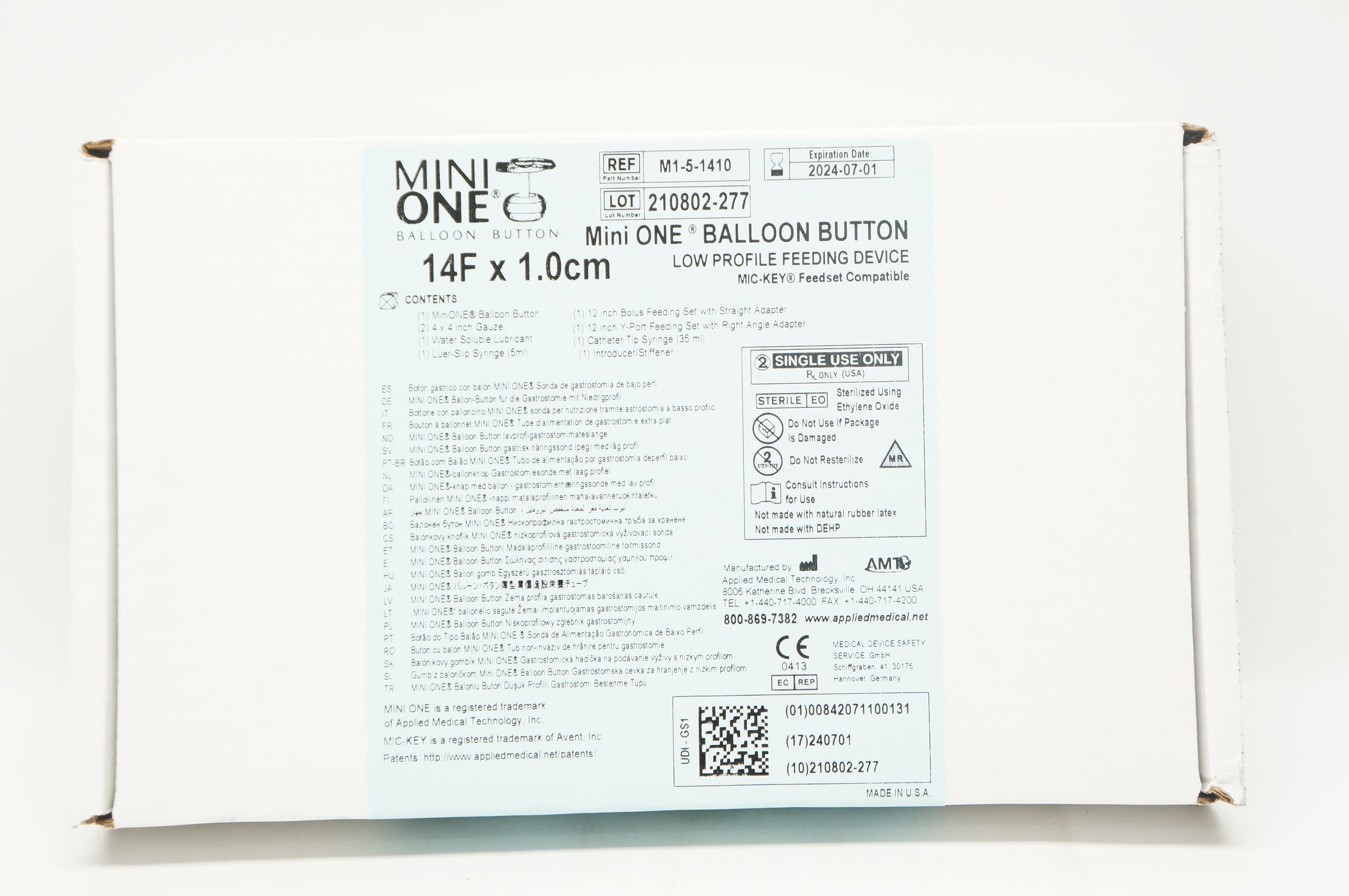 Applied Medical M1-5-1410 Mini One Balloon Button 14F x 1.0cm