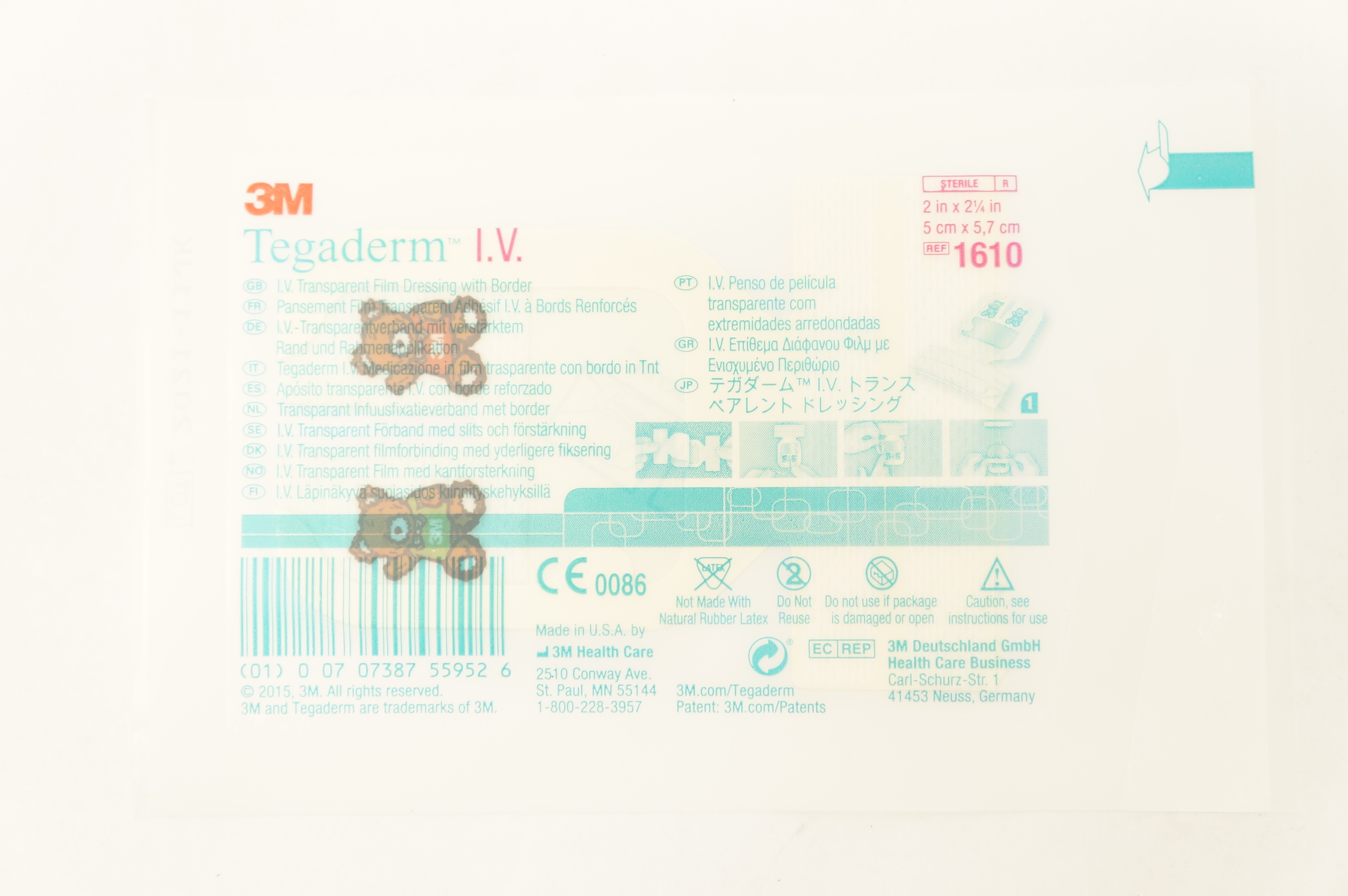 3M 1610 Tegaderm I.V. Transparent Film Dressing with Border (x)