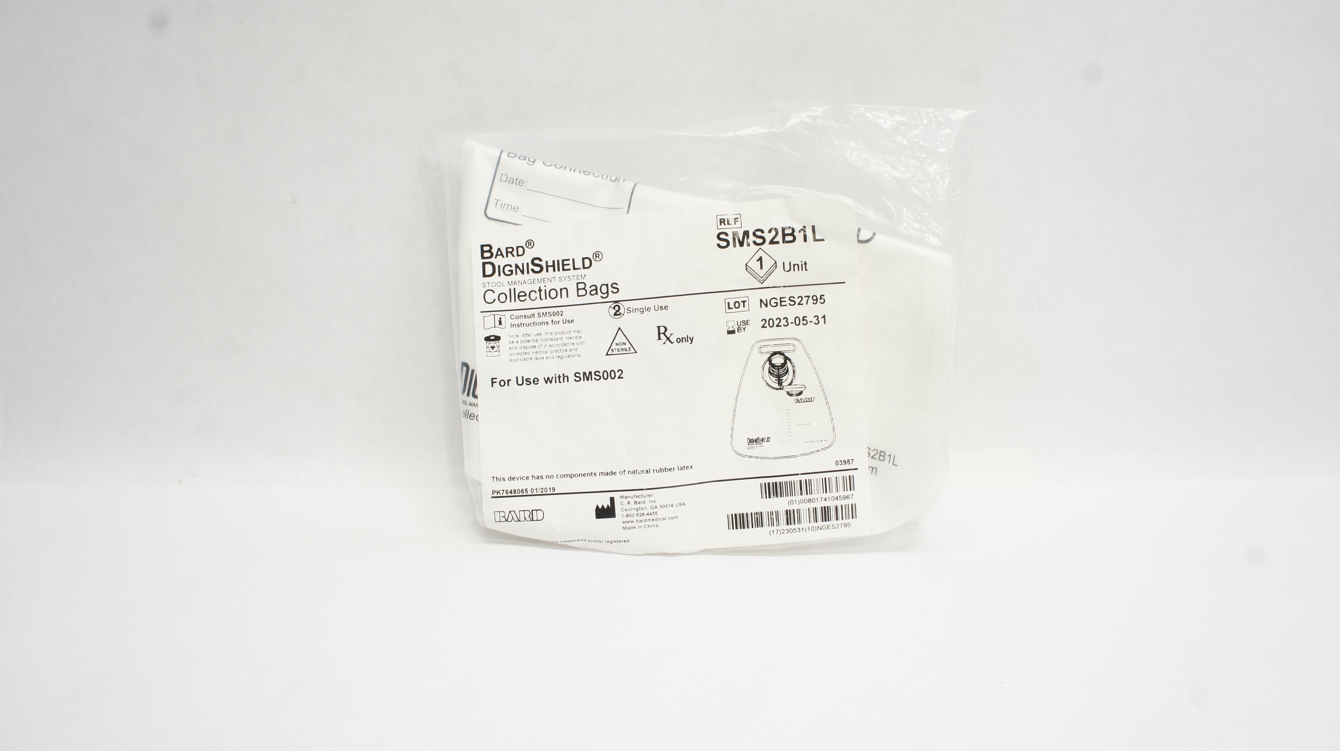 Bard SMS2B1L DigniShield Stool Management System Collection Bags (x)