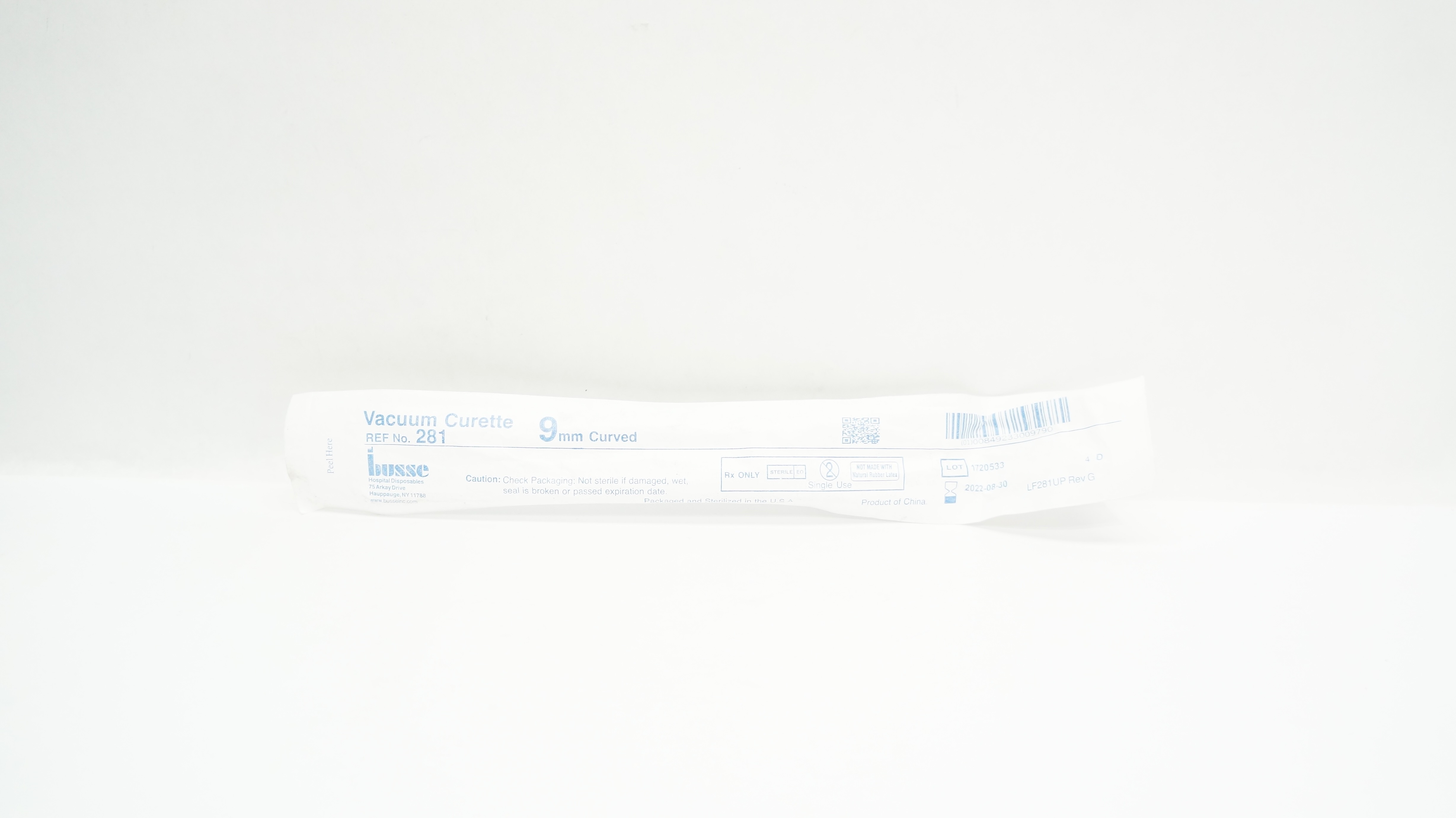 Busse 281 Vacuum Curette 9mm Curved (x)