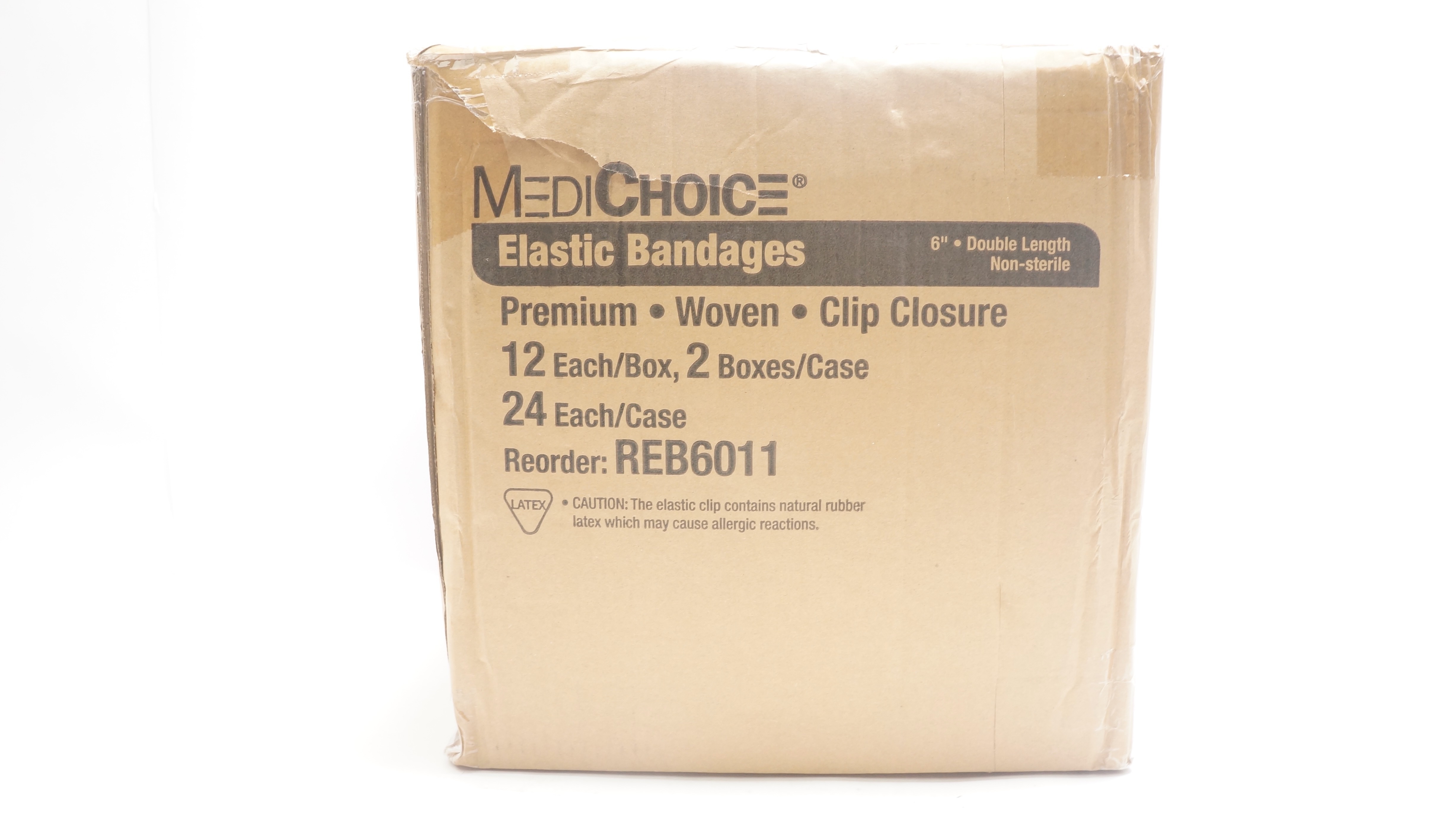 MediChoice REB6011 Premium Elastic Bandages, Woven, Clip Closure - Case of 24