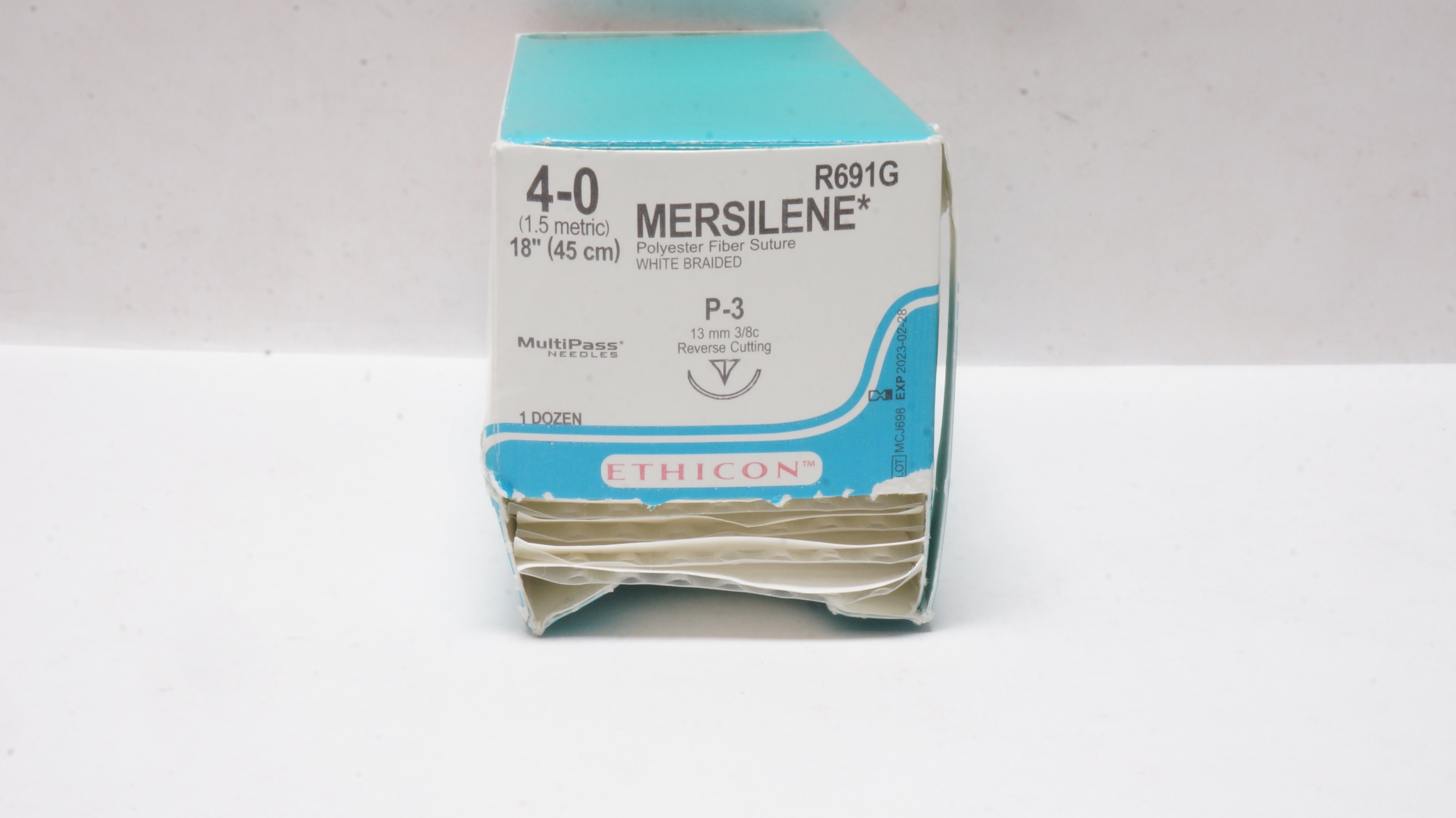 Ethicon R691G 4-0 MERSILENE Polyester Stre P-3 13mm 3/8c, 18inch (x) - Box of 12