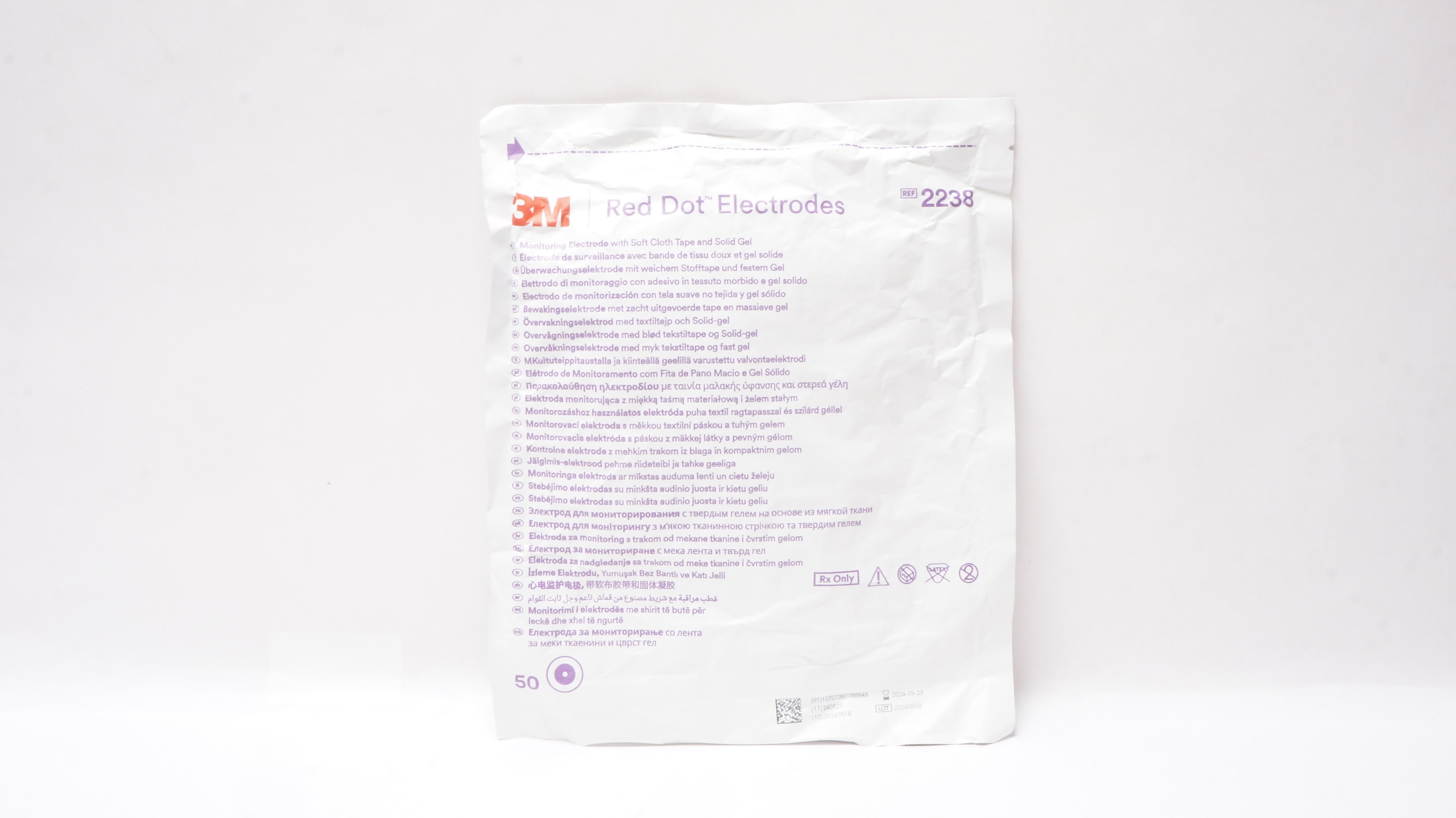 3M 2238 Red Dot Monitoring Electrode with Soft Cloth Tape and Solid Gel Ag/AgCl