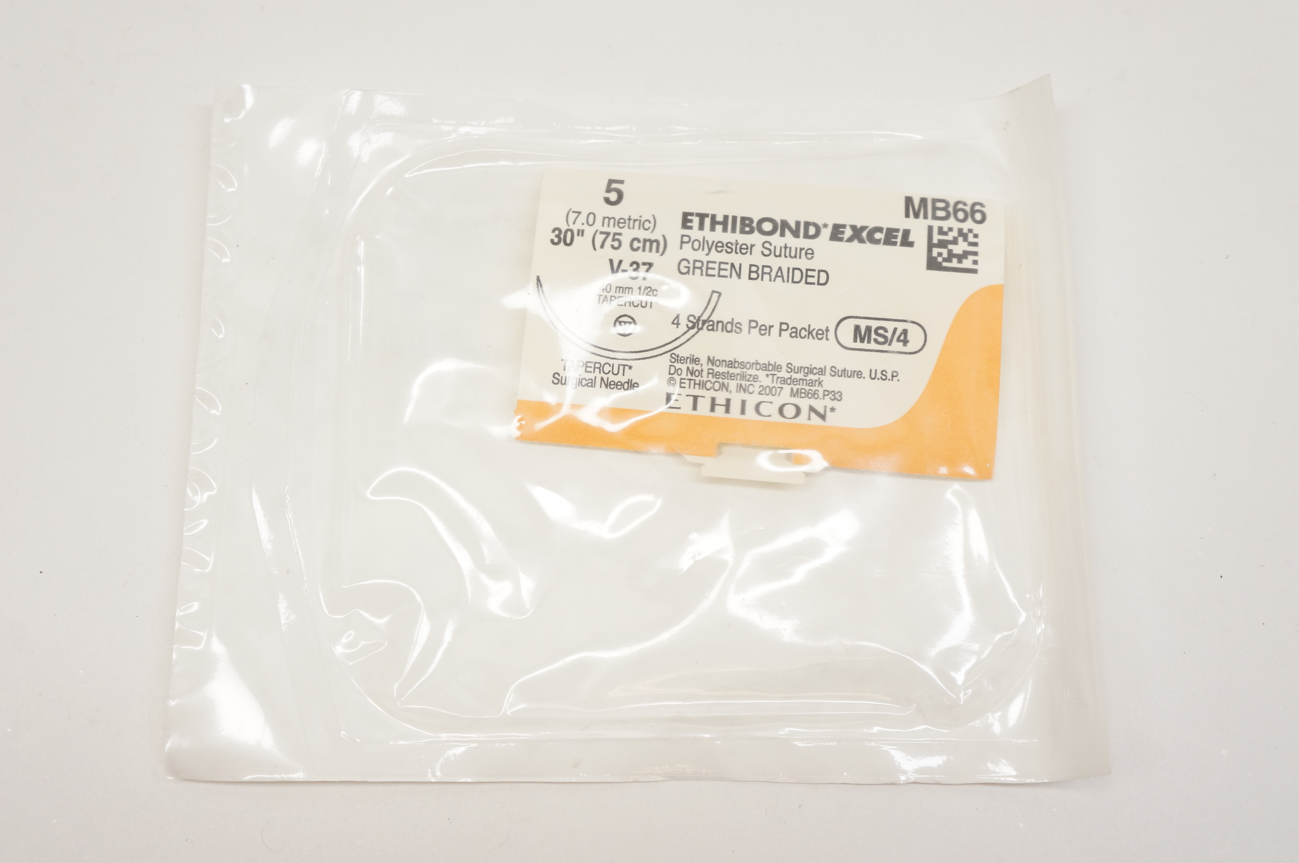 Ethicon MB66 5 ETHIBOND EXCEL, V-37, 40mm 1/2c TAPERCUT, 30inch
