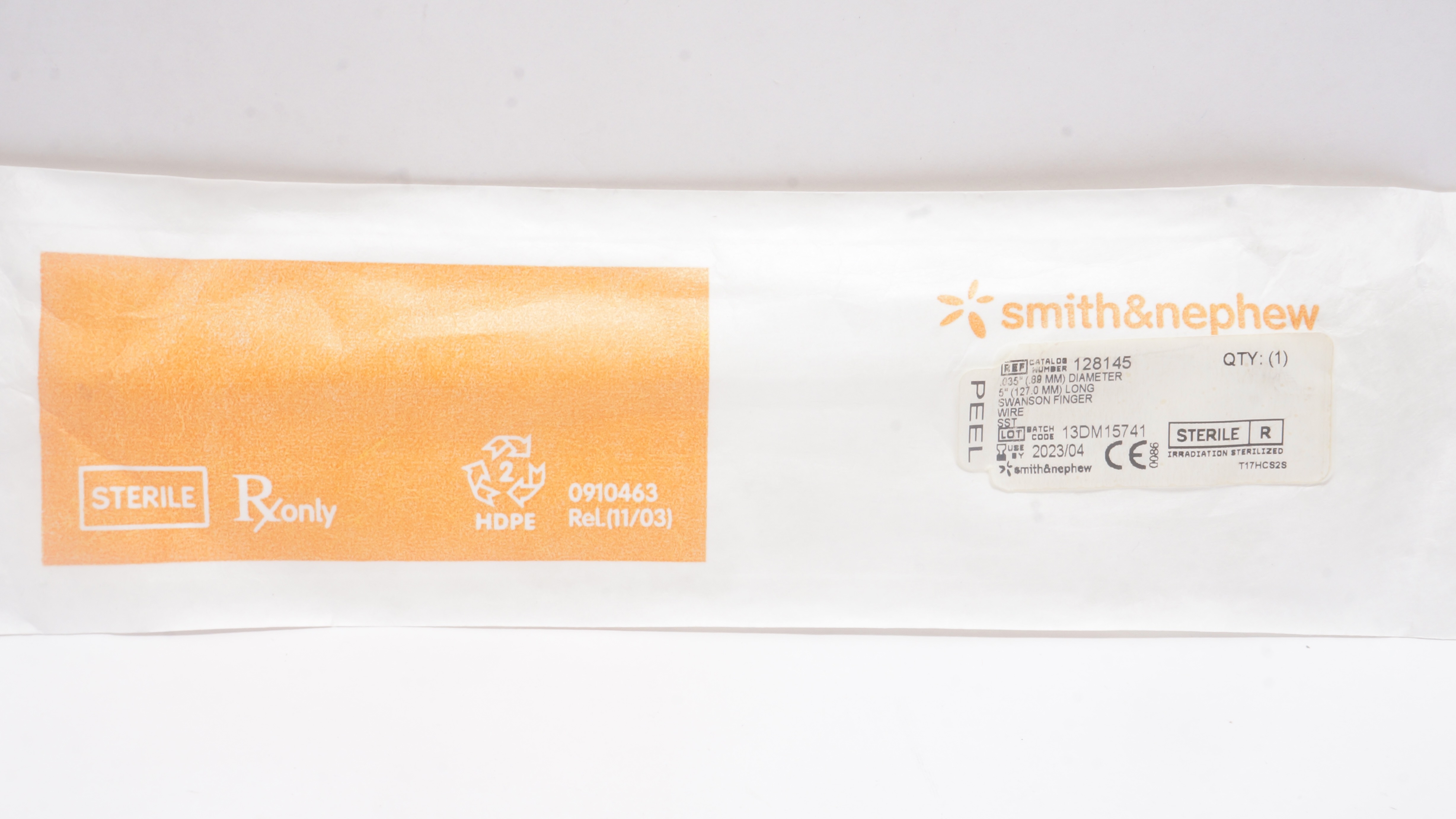 Smith&Nephew 128145 Swanson Finger Wire .035inch x 5inch (x)