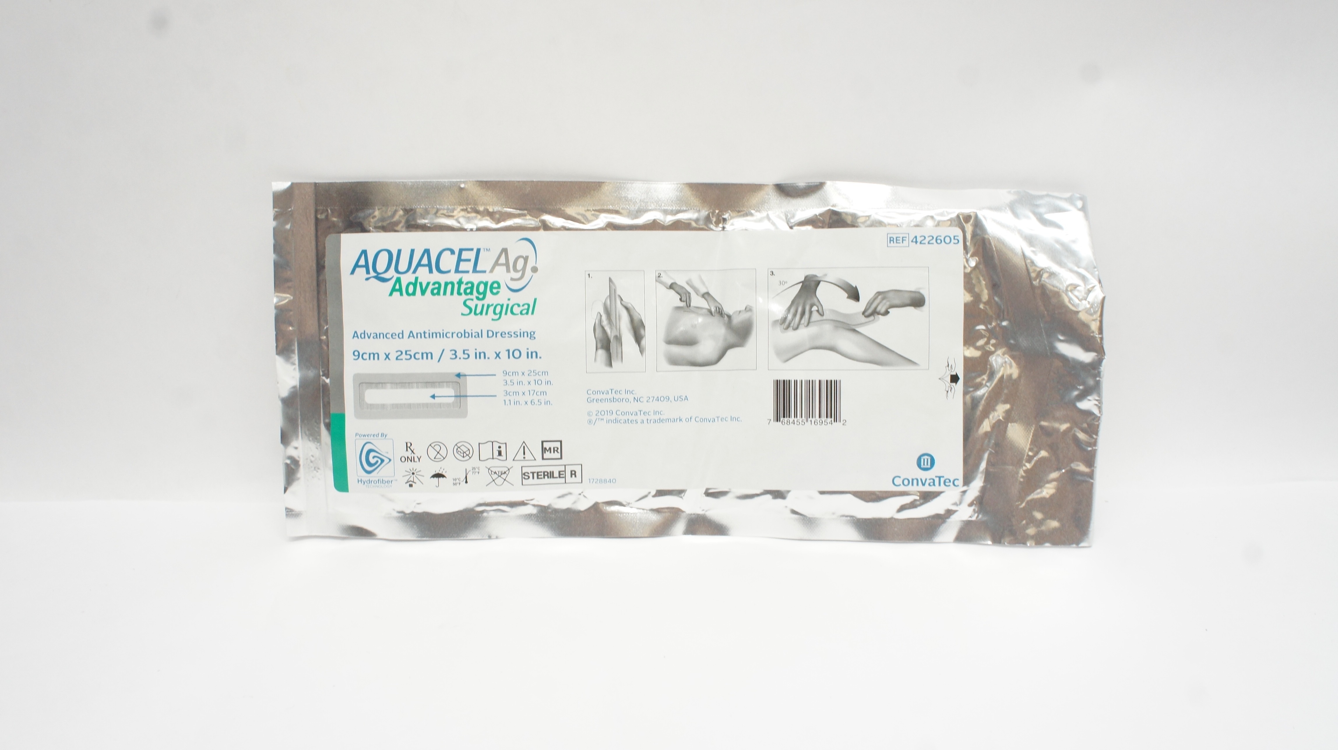ConvaTec 422605 Aquacel Ag Advanced Antimicrobial Dressing 3.5inch x 10inch (x)