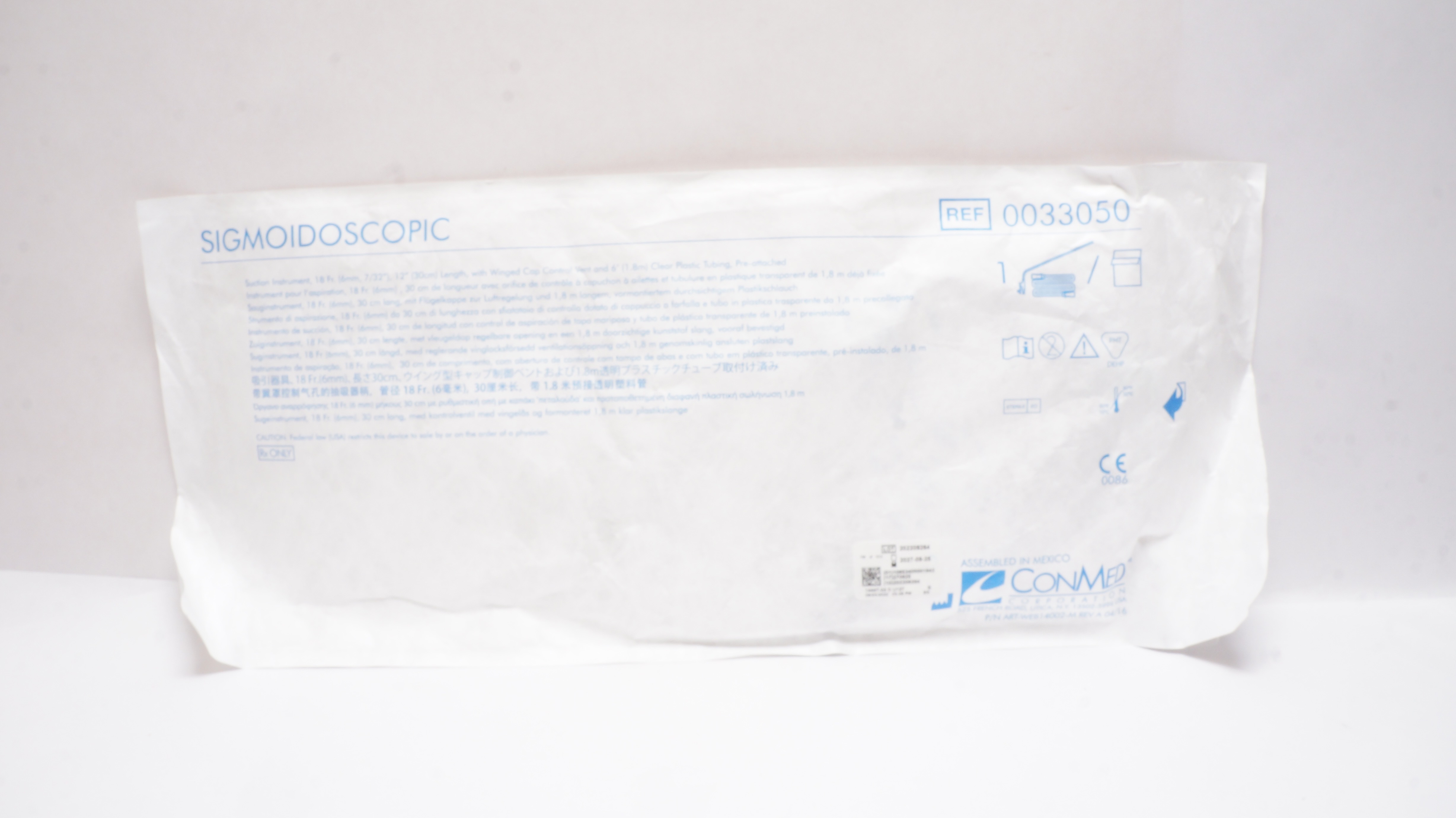 ConMed 0033050 Sigmoidoscopic Suction Instrument 18Fr x 12inch