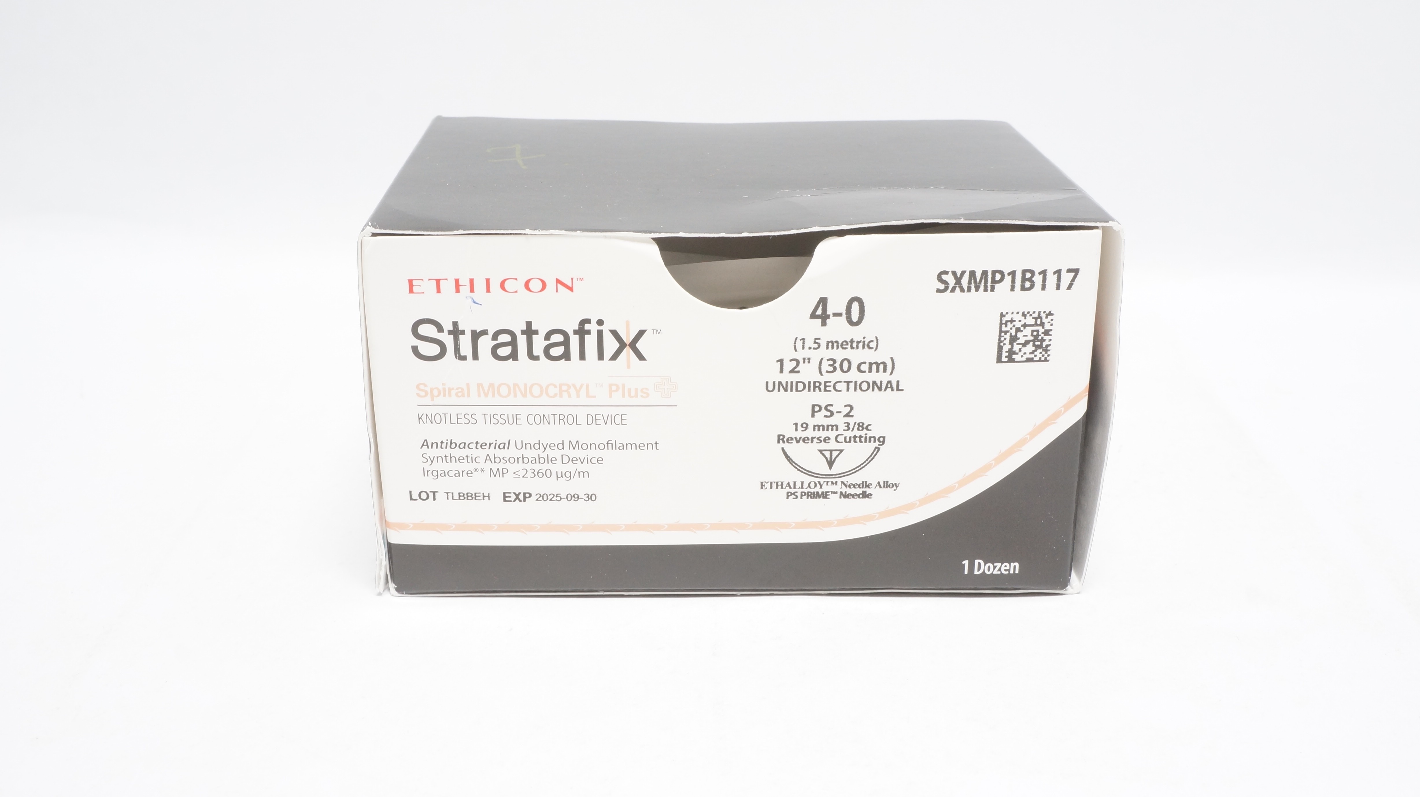 Ethicon SXMP1B117 4-0 Stratafix PS-2 19mm 3/8c Reverse Cutting 12in(x)-Box of 7