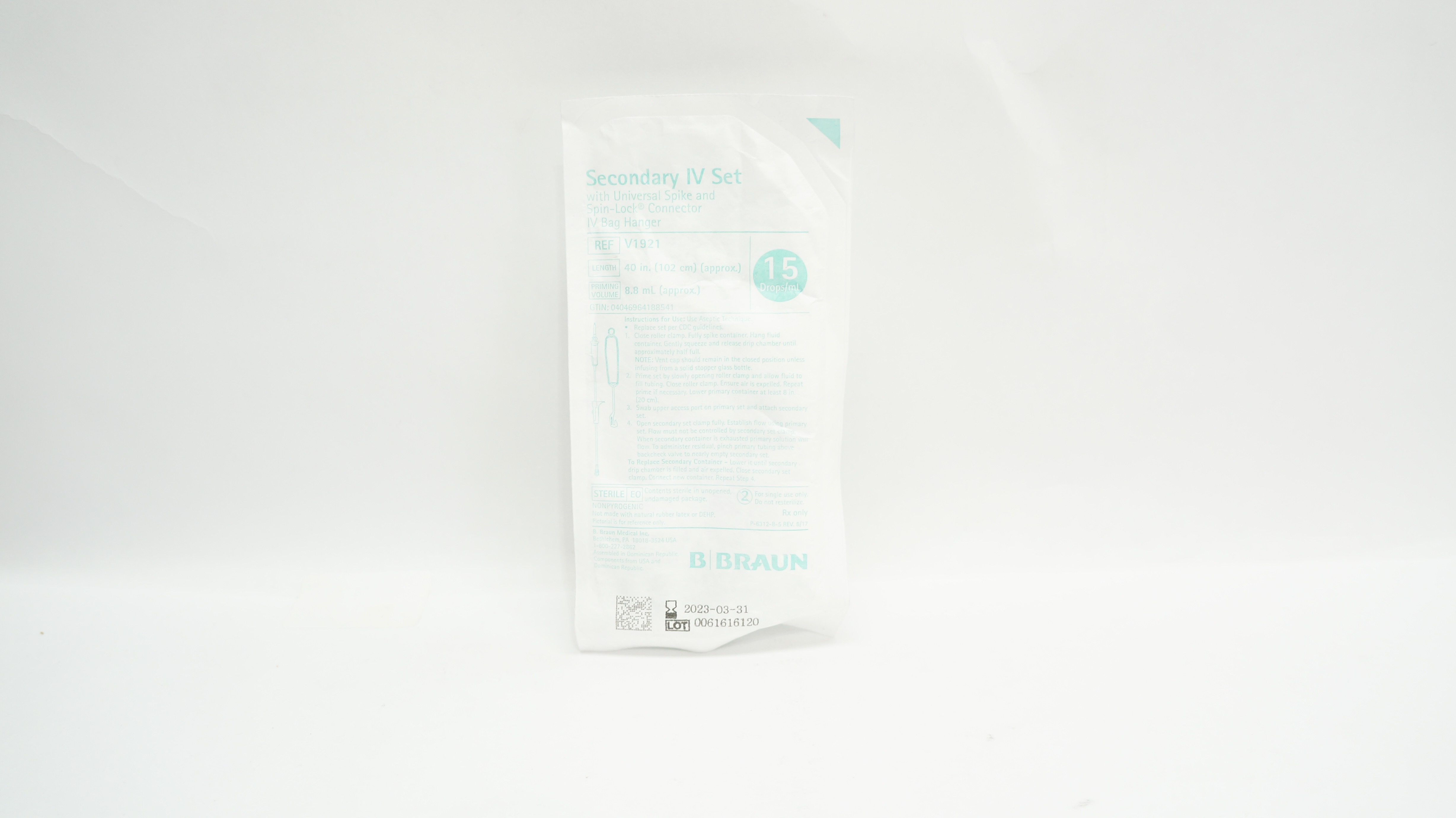 Braun V1921 Secondary IV or Transfer Set 15ml, 40inch (x)