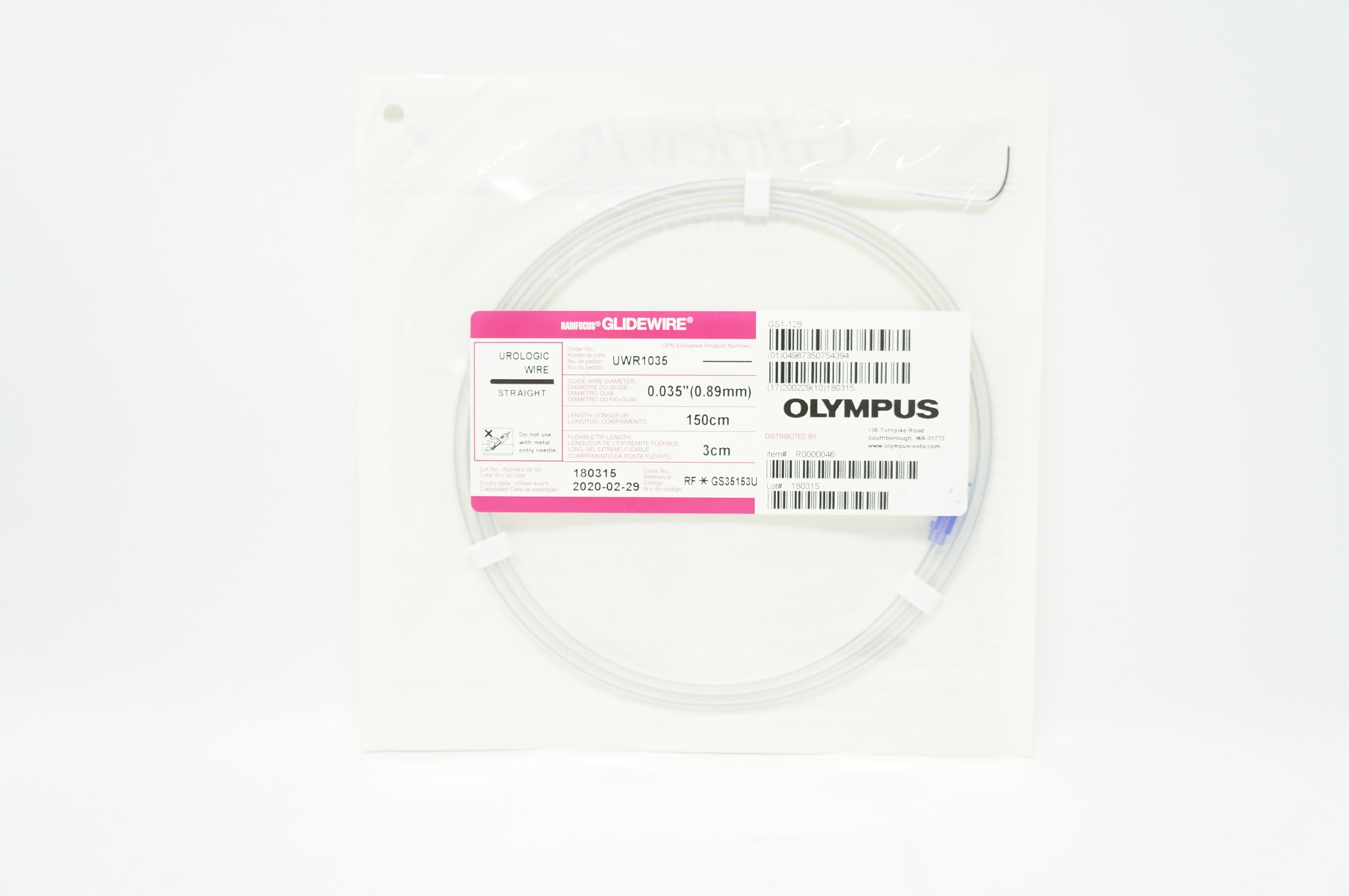 Terumo GS35153U Radifocus Glidewire Urologic Wire 0.035inch x 150cm x 3cm (x)