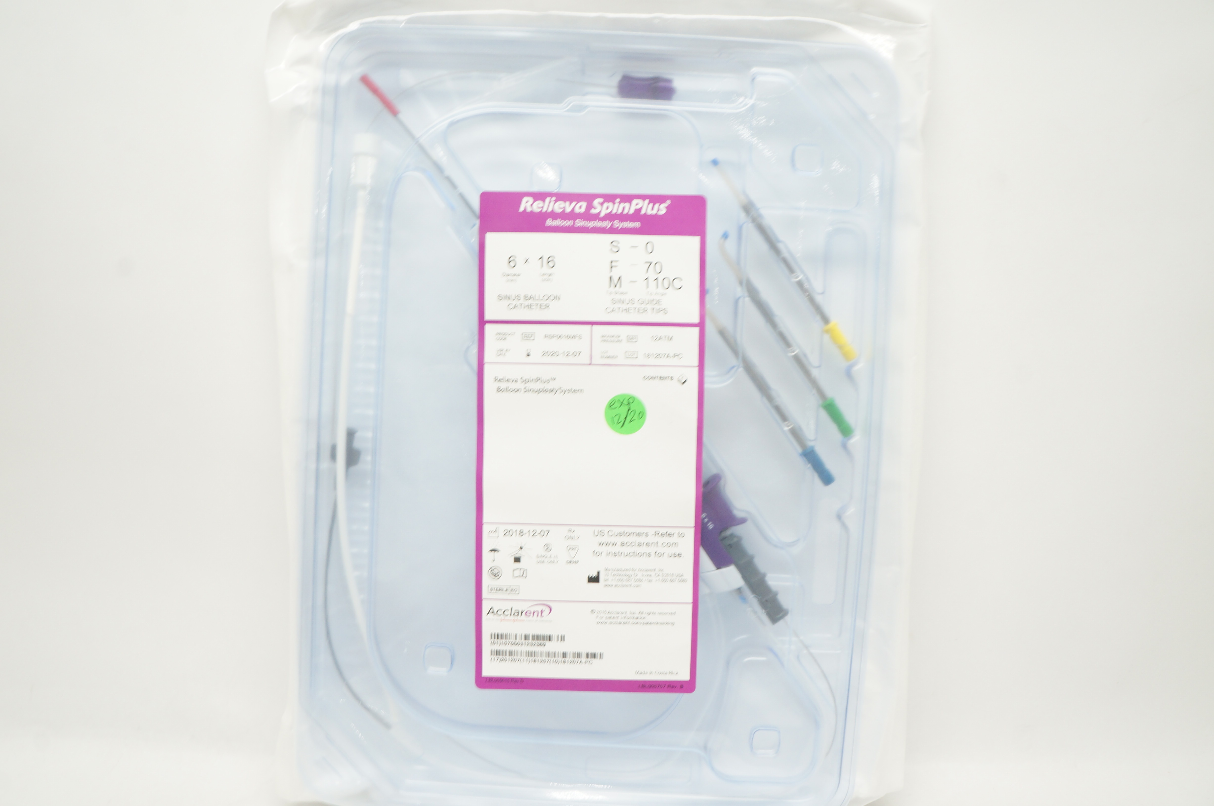 Acclarent RSP0616MFS Relieva SpinPlus Balloon Sinuplasty System 6mm x 16mm (x)