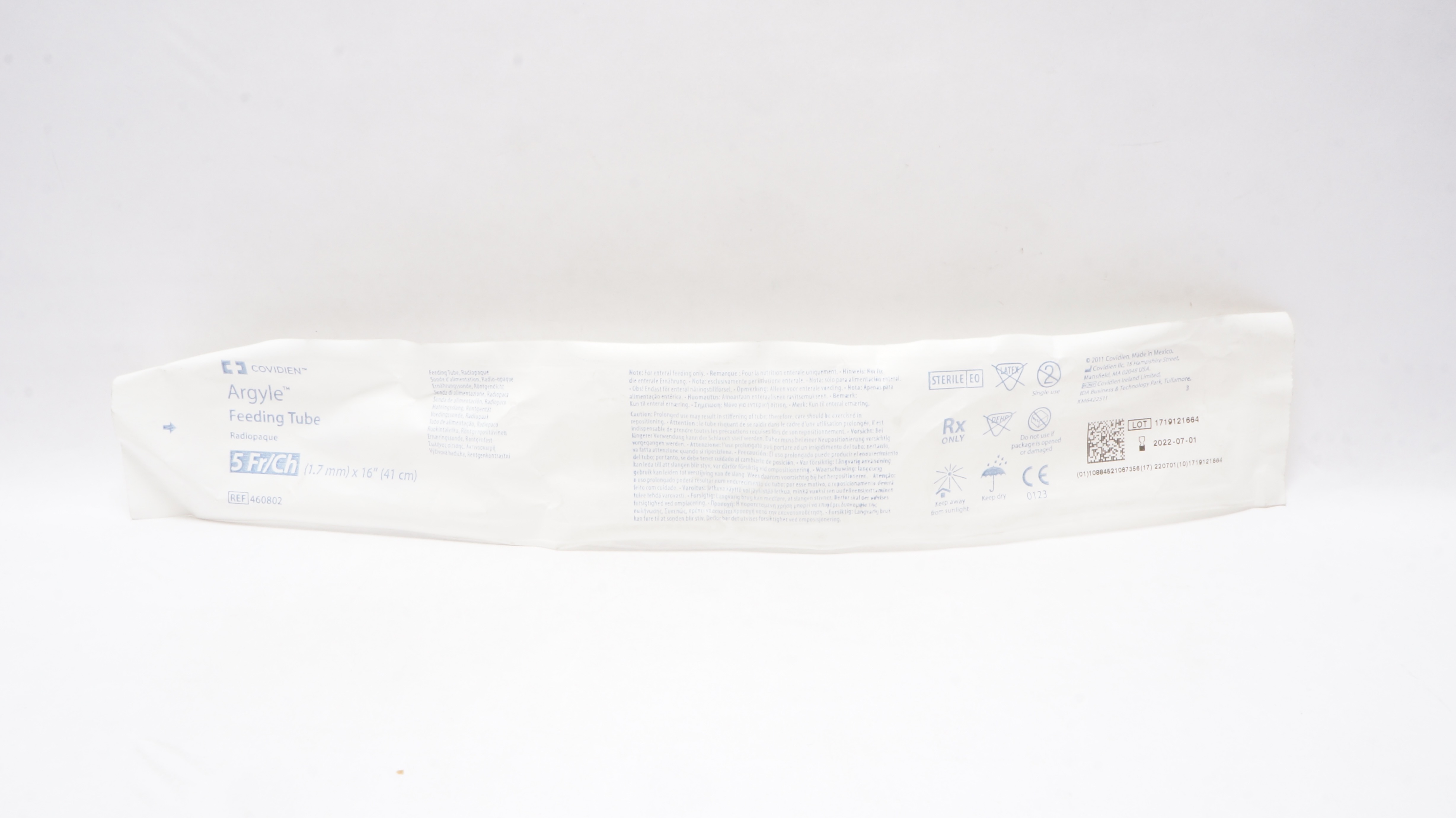 Covidien 460802 Argyle Feeding Tube Radiopaque 5Fr/Ch x 16 inch (x)