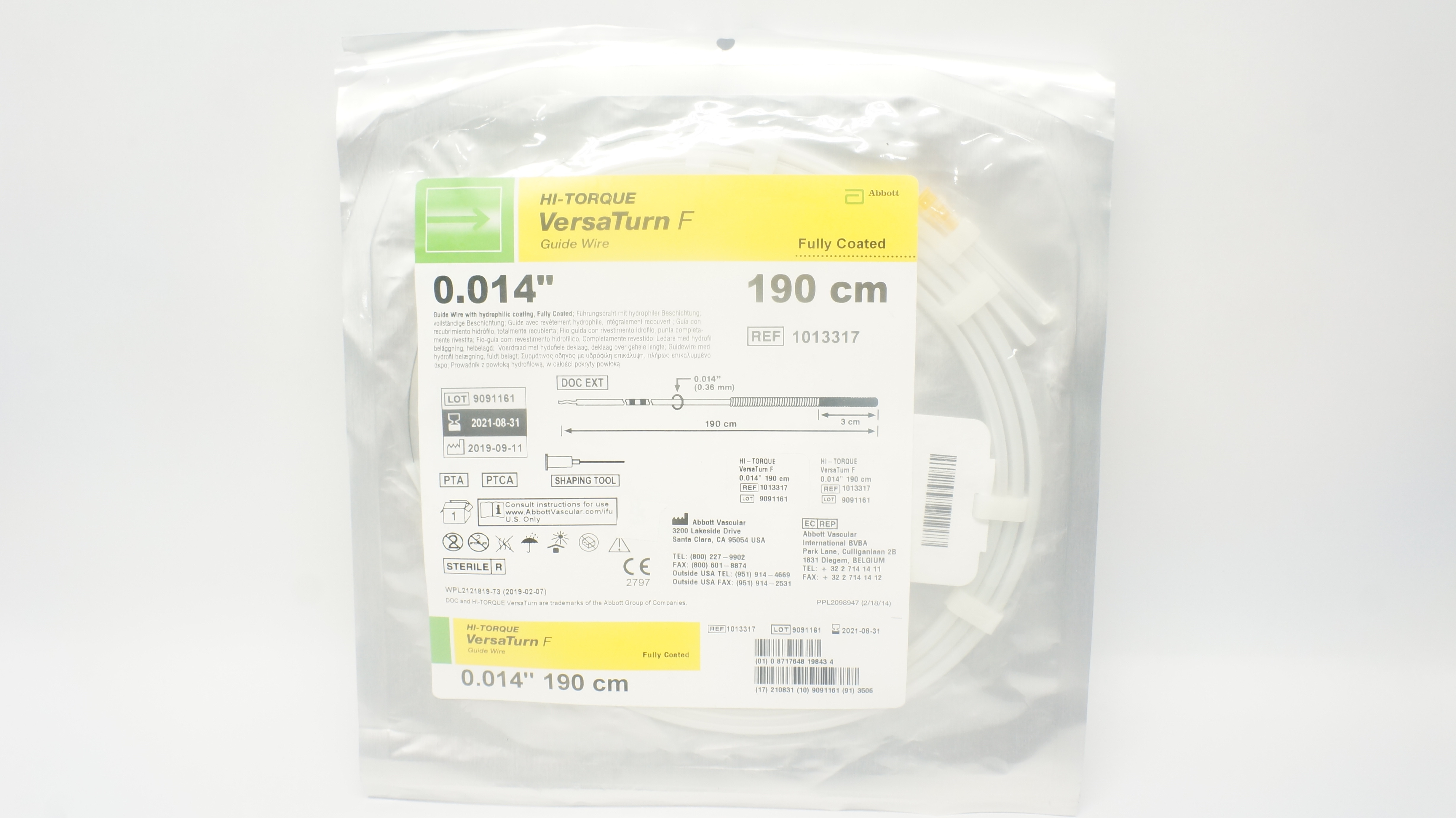 Abbott 1013317 Hi-Torque VersaTurnF Guaide Wire 0.014in x 190cm (x)