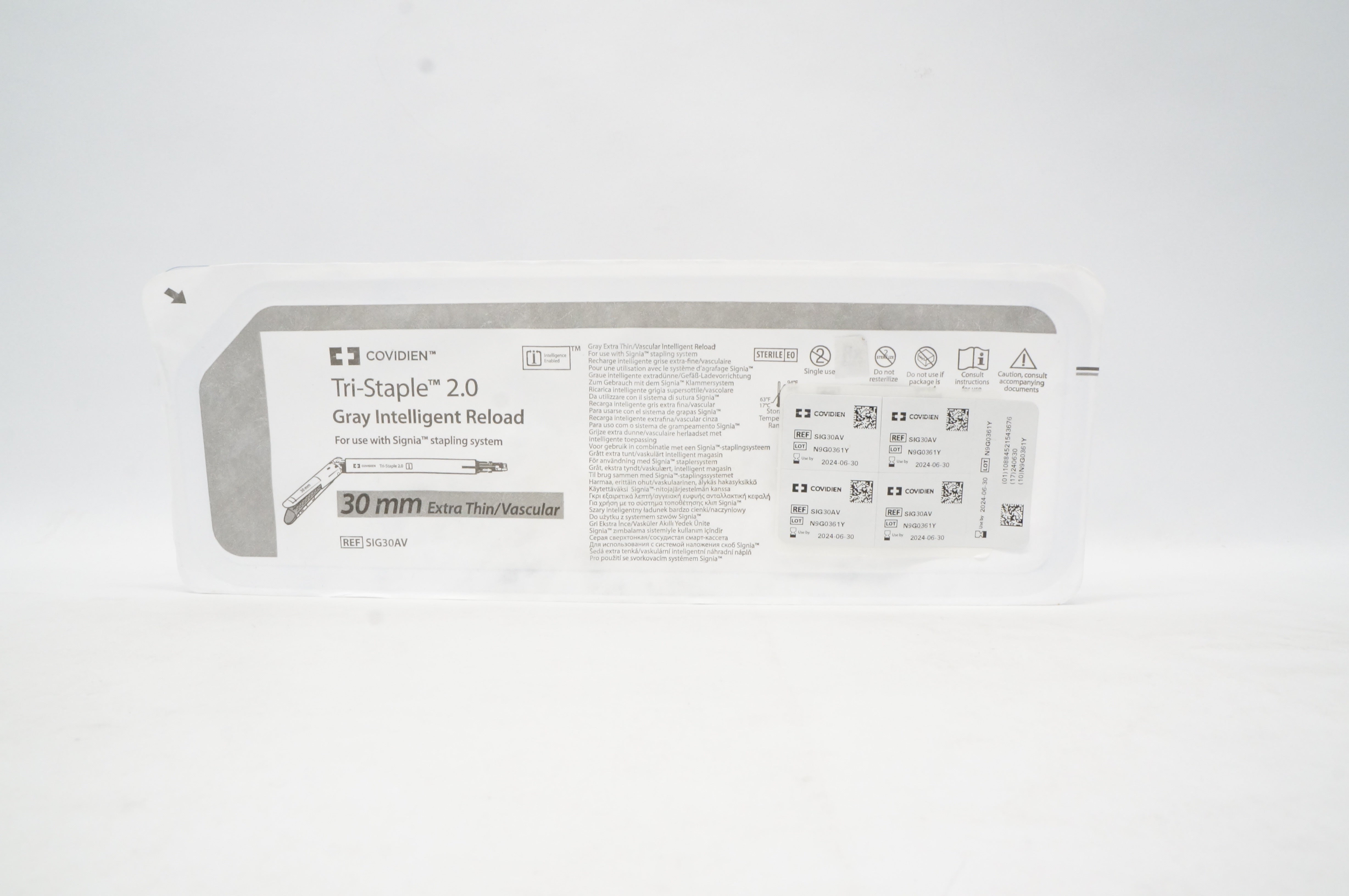 Covidien SIG30AV Tri-Staple 2.0 Gray Intelligent Reload 30mm