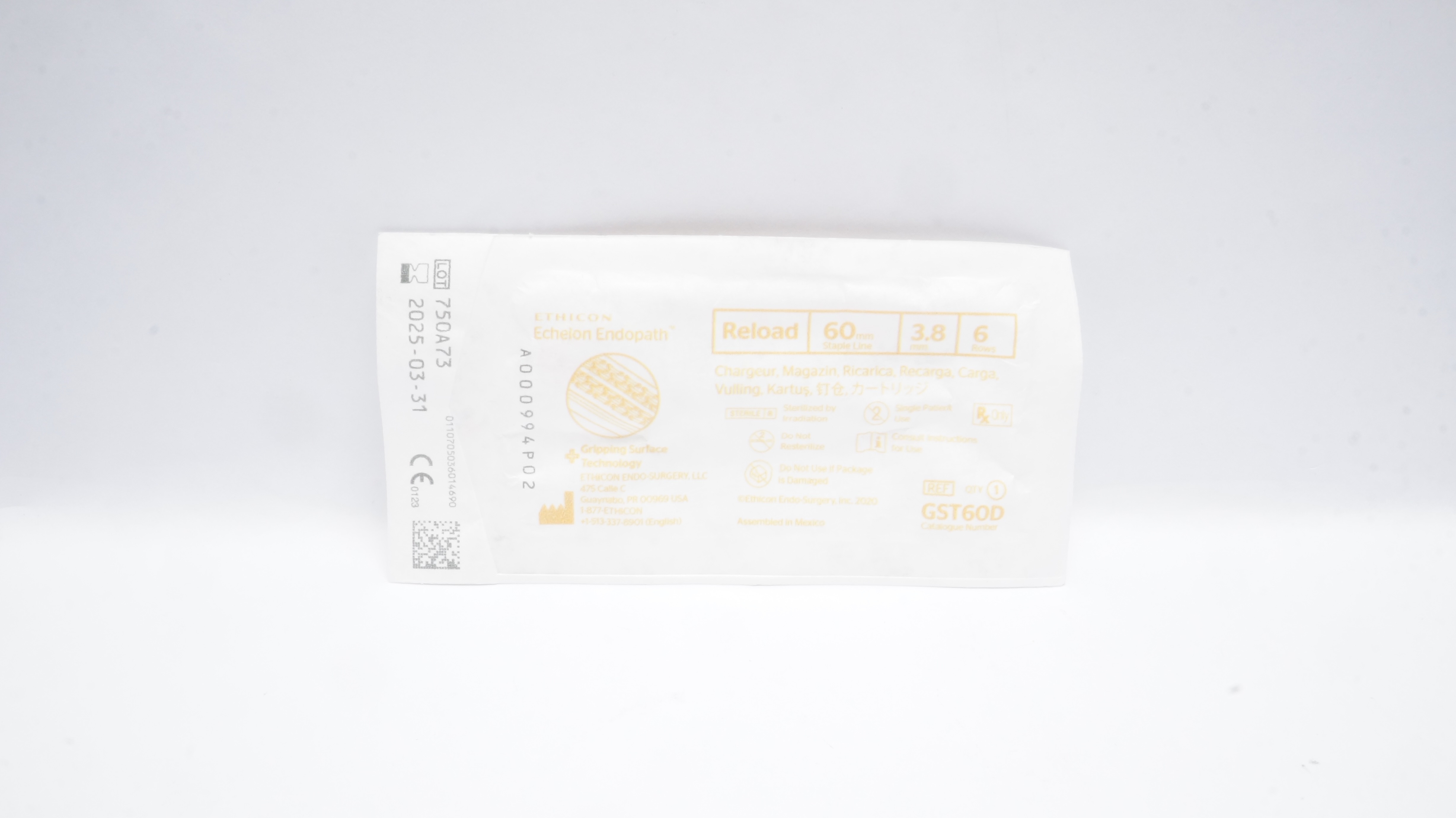 Ethicon GST60D Echelon Endopath Reload 60mm x 3.8mm 6 Rows