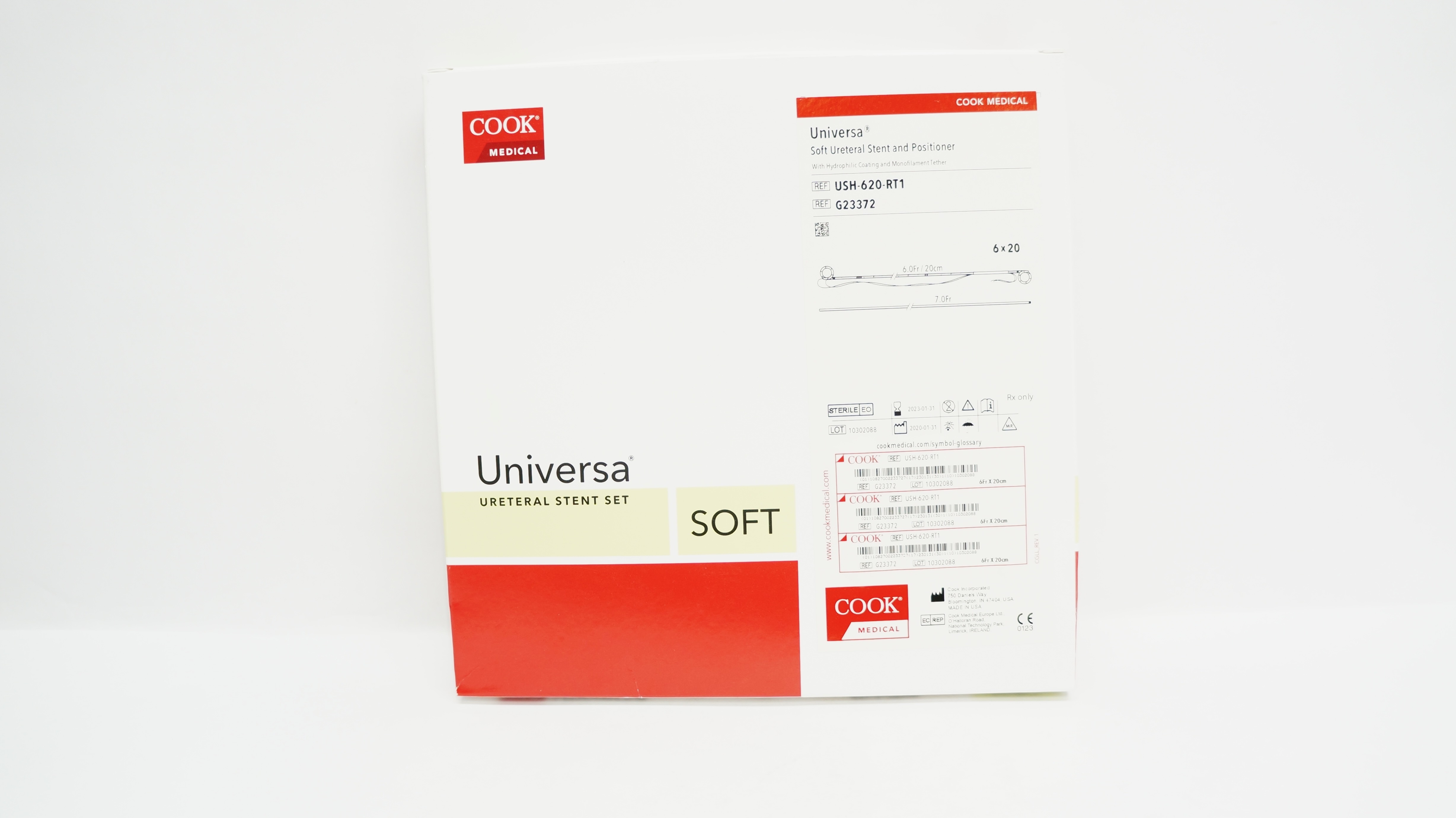 Cook Medical G23372 Universa Soft Ureteral Stent & Positioner 6 x 20 (x)