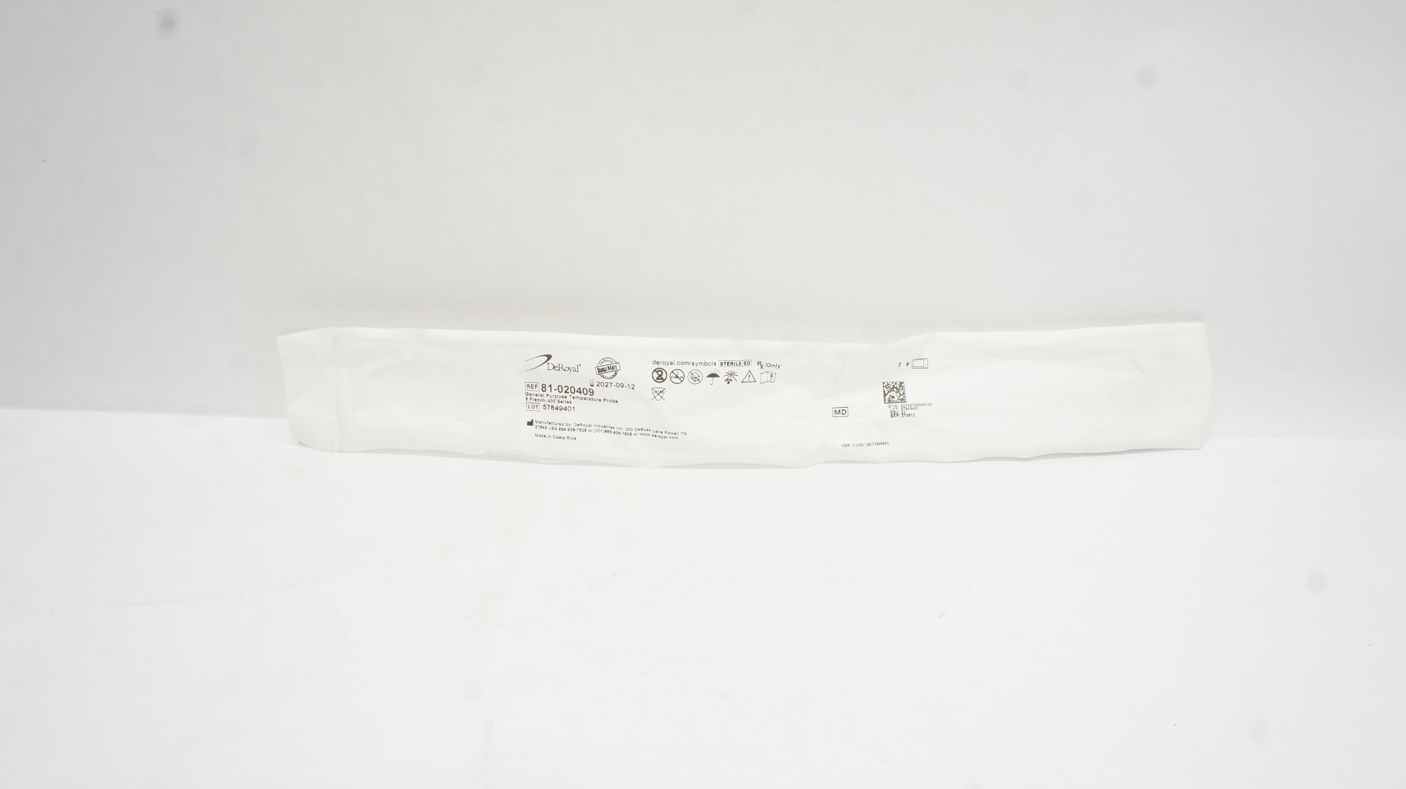 DeRoyal 81-020409 General Purpose Temperature Probe 400Series 9Fr