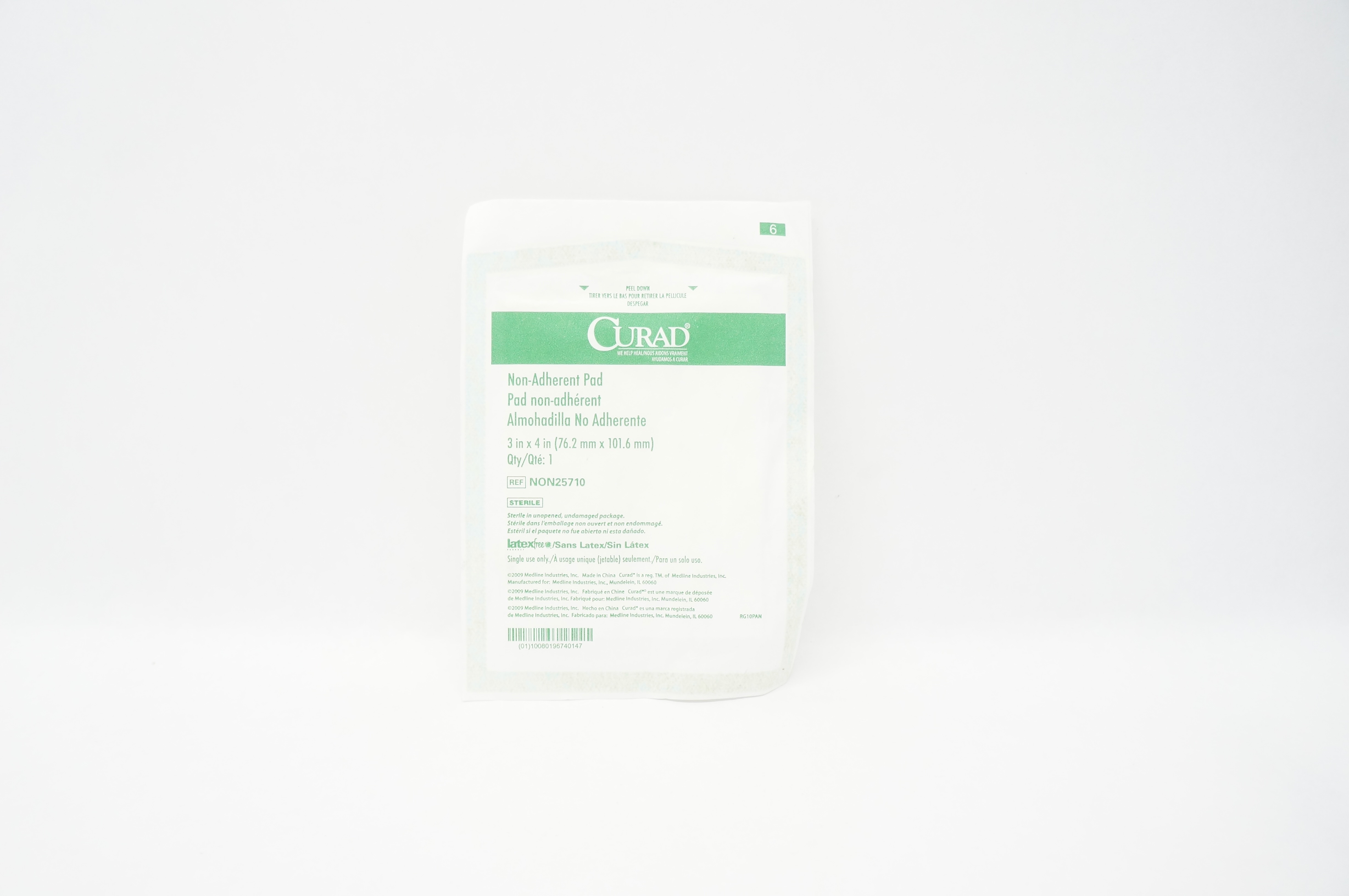 Medline NON25710 Curad Non-Adherent Pad 3 inch x 4 inch