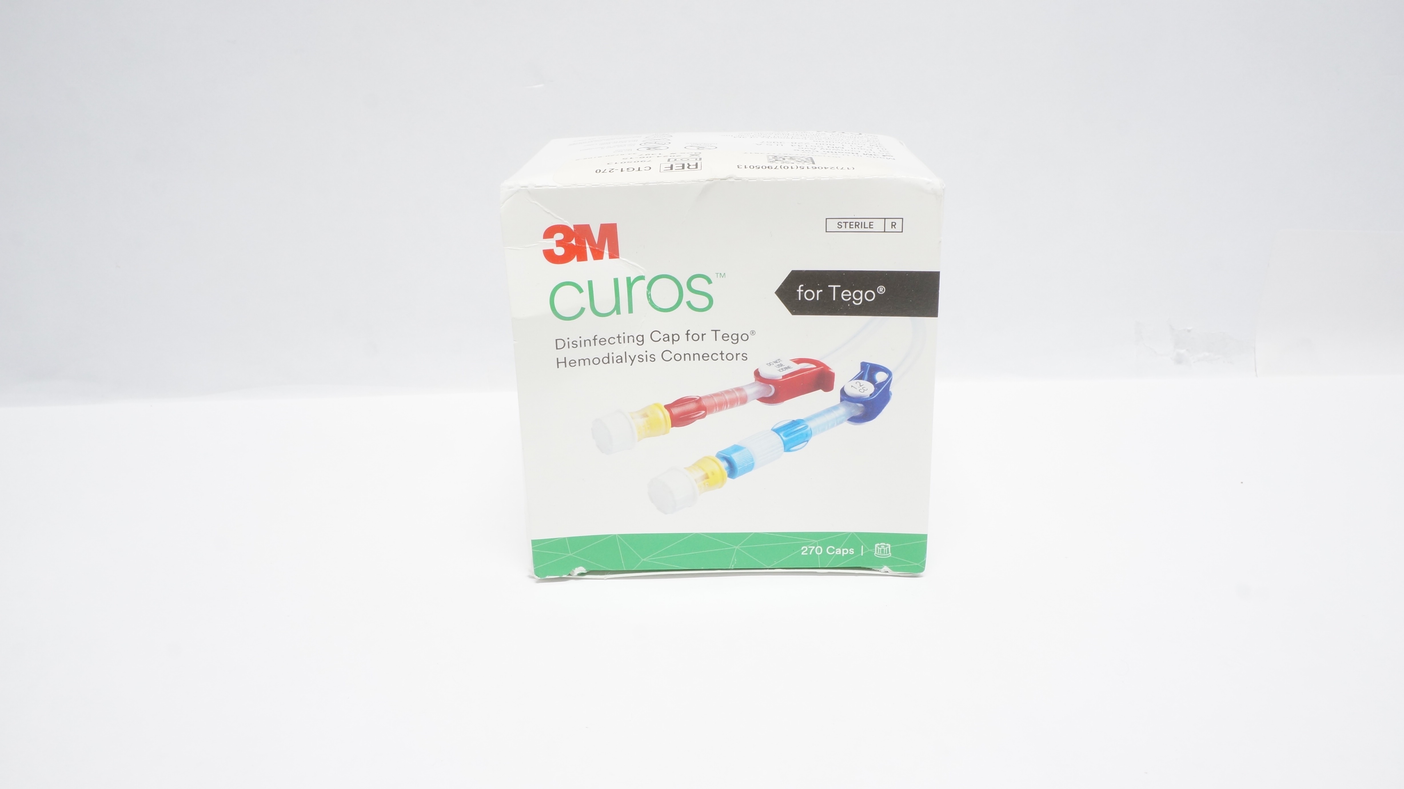3M CTG1-270 Curos Disinfecting Cap for Tego Hemodialysis Connectors(x)-Box of270