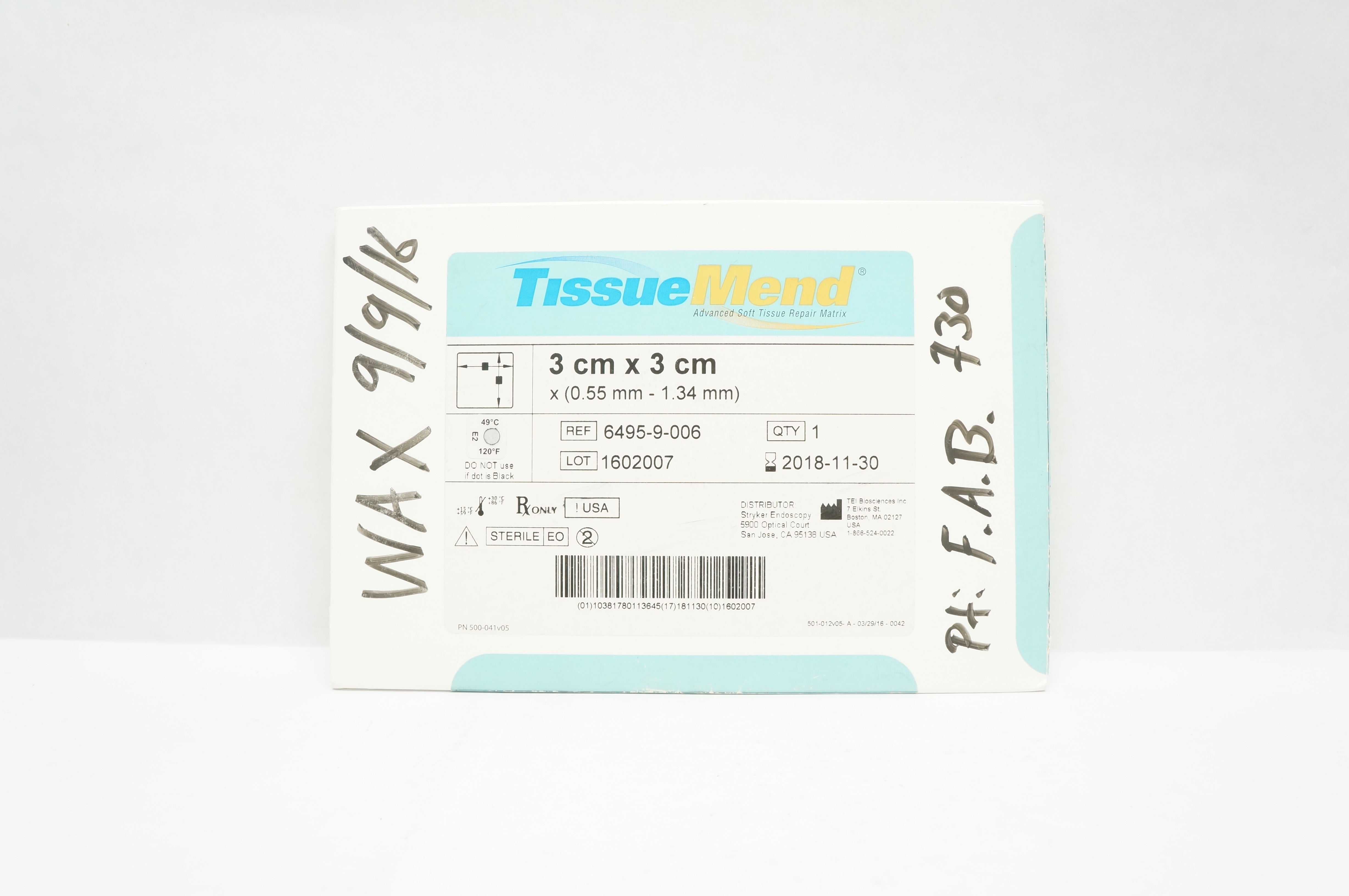 Stryker Endoscopy 6495-9-006 TissueMend Advanced Soft Tissue 3 x 3cm (x)