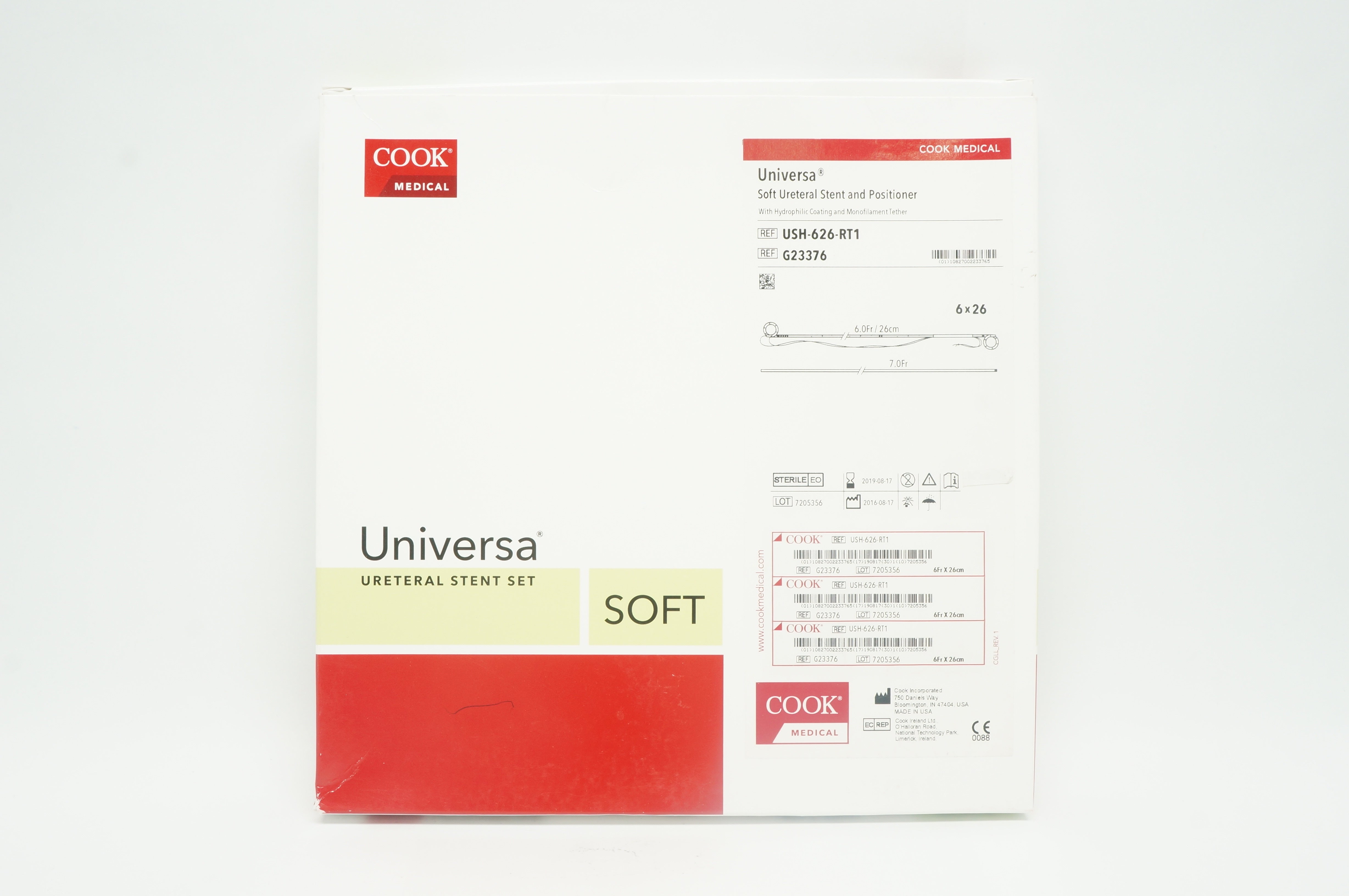 Cook Medical G23376 Universa Soft Ureteral Stnt & Positioner 6Fr x 26cm (x)