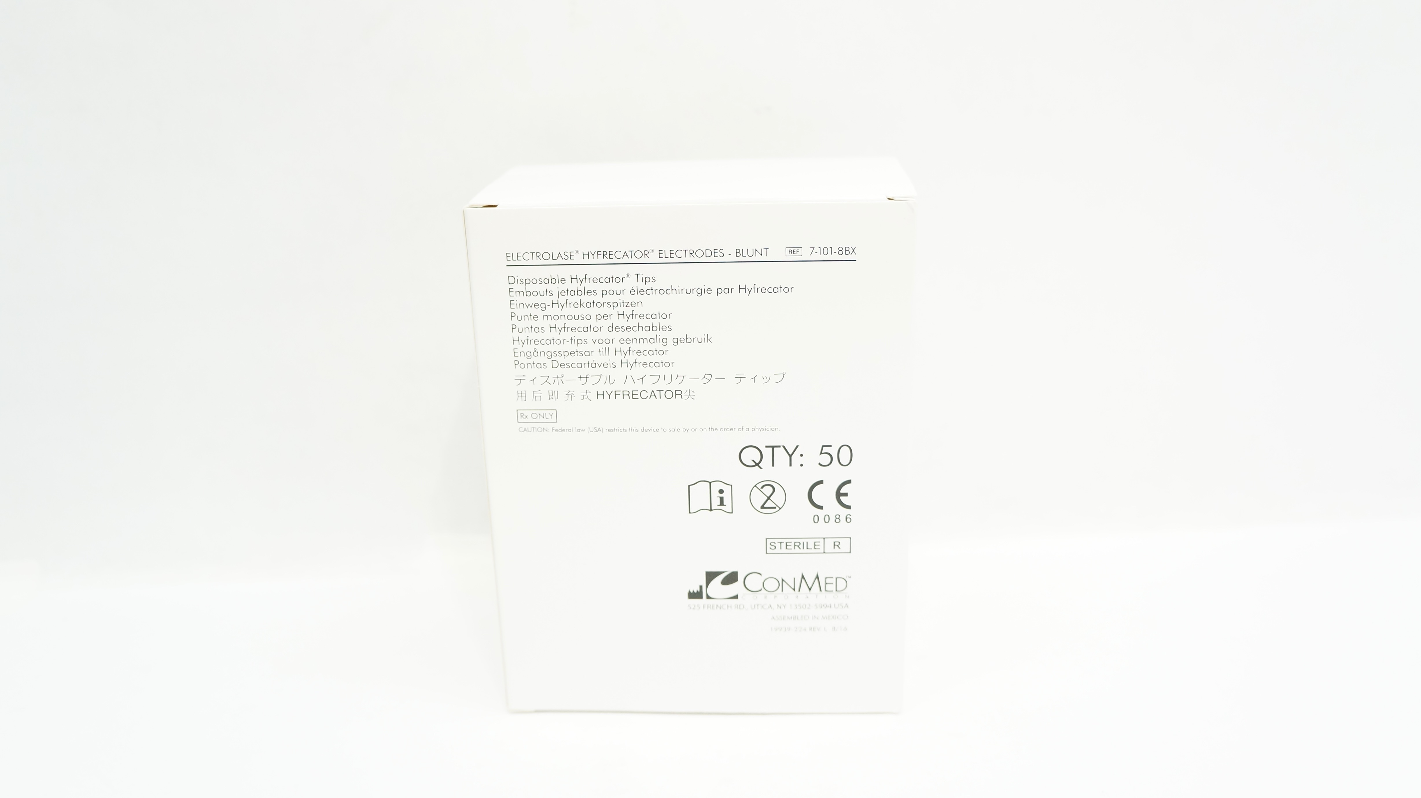 ConMed 7-101-8BX Electrolase Hyfrecator Electrodes Blunt Disp. Tips - Box of 50
