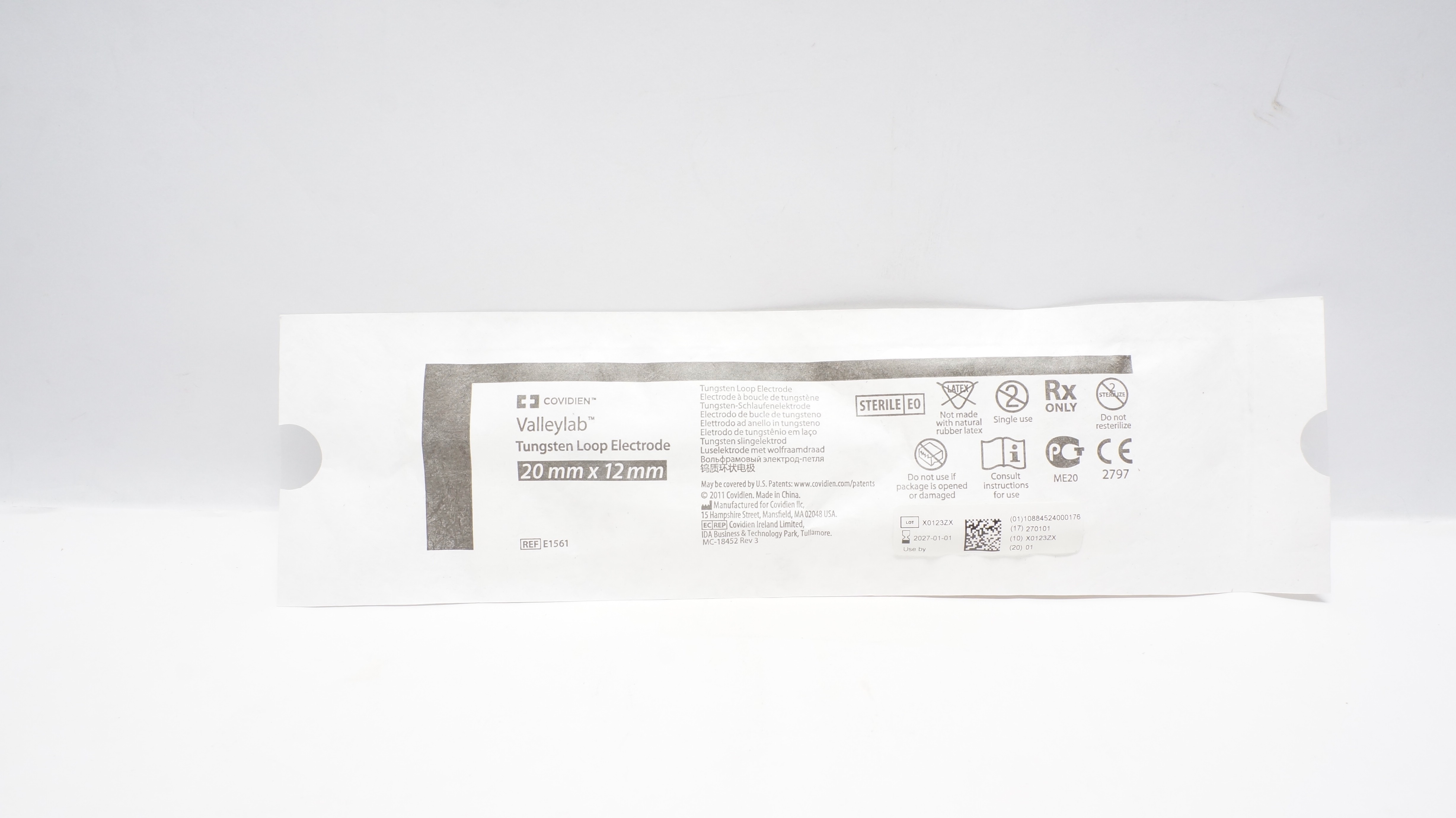 Covidien E1561 Valleylab Tungsten Loop Electrode 20mm x 12mm