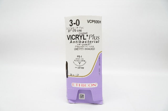 Ethicon VCP936H VICRYL Plus Absorbable PS-1 24mm 3/8 18inch - Box of 36 (x)